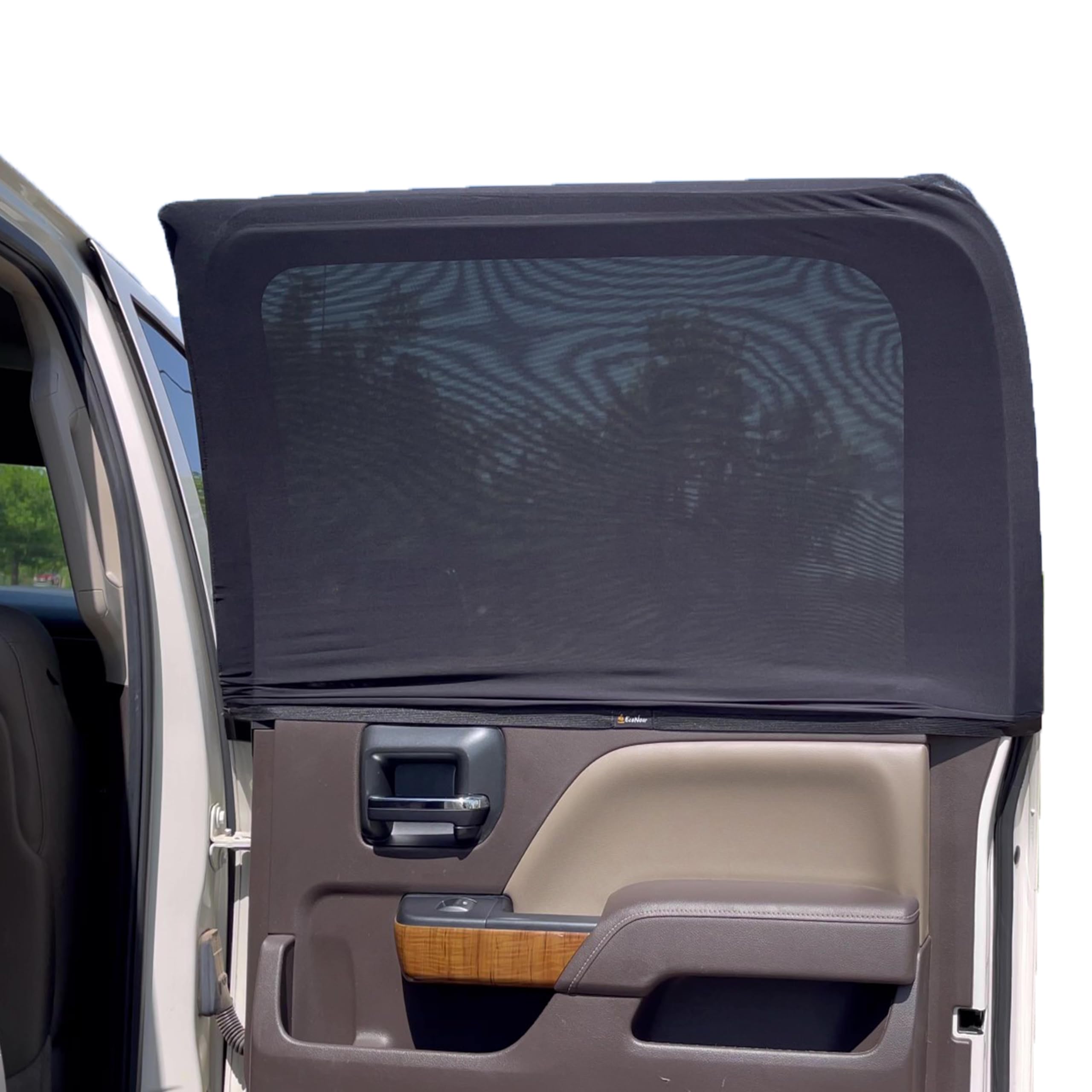 Econour Car Side Window Sun Shade (Pack Of 2) | Stretchable & Breathable Car Window Screens For Complete Sun & Privacy Protection | Fits Most Truck, Suv And Minivan (Xl 42 X 24)