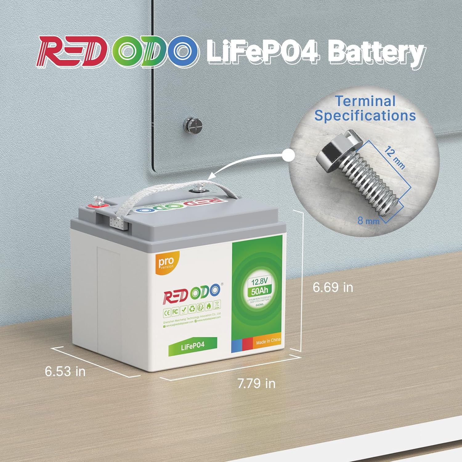 Redodo 12.8V 50Ah Lithium Portable Lifepo4 Battery, Built-In 50A Bms, 4000-8000 Cycles & 10-Year Lifetime, Perfect For Rv, Camper, Security Devices, Etc