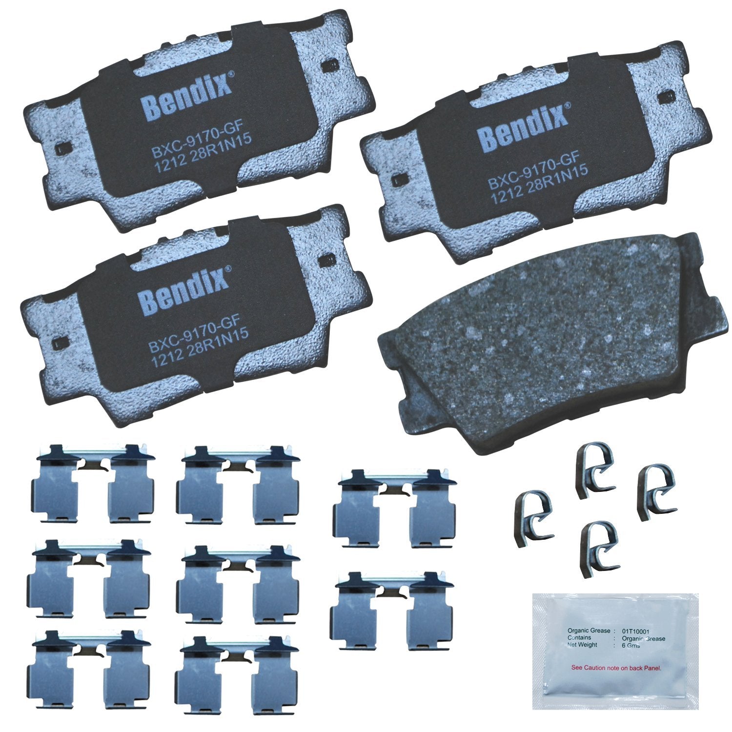 Bendix Priority1 Cfc1212 Ceramic Rear Brake Pads For Select Models Lexus Es300H, Es350, Hs250H, Pontiac Vibe, Toyota Avalon, Cam