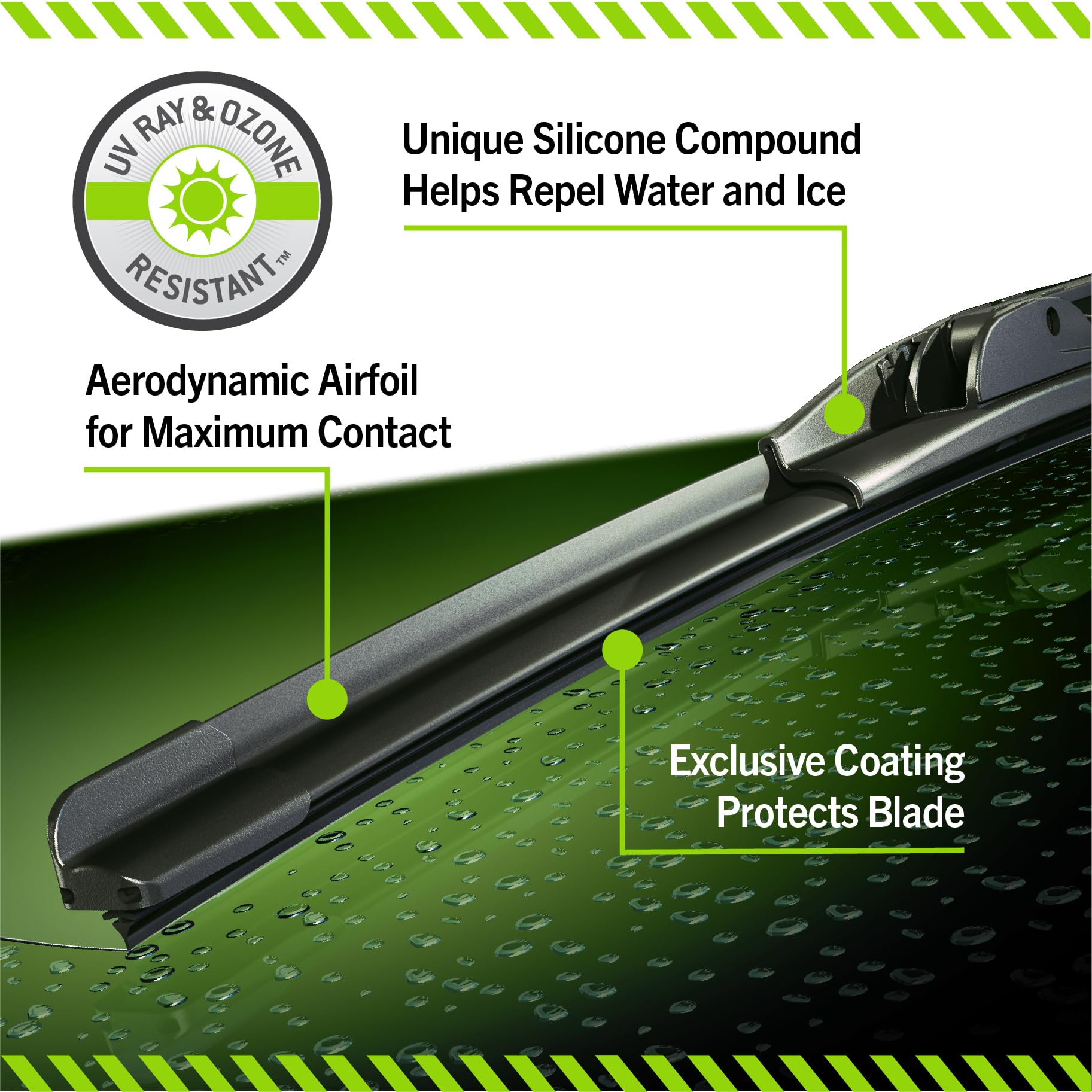 Trico Silicone Ceramic Coated 21'' + 18'' Super Premium Automotive Replacement Windshield Wiper Blades (Set Of 2), Passenger And