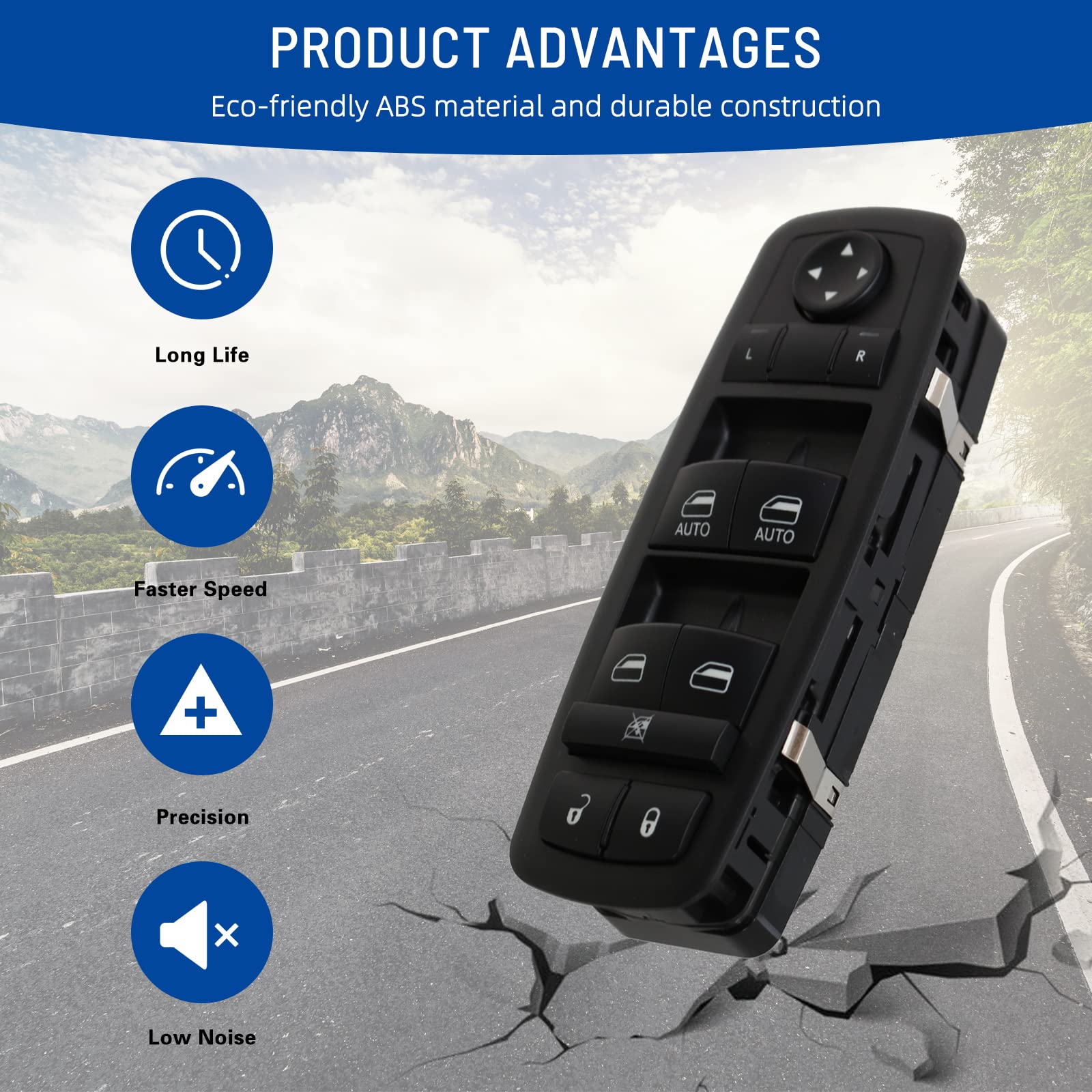 Sherxibo Power Window Master Switch Compatible With 2011-2014 Dodge Durango 2011-2014 Jeep Grand Cherokee Replace For: 68086693Ac 68086693Ad 68086693Ae