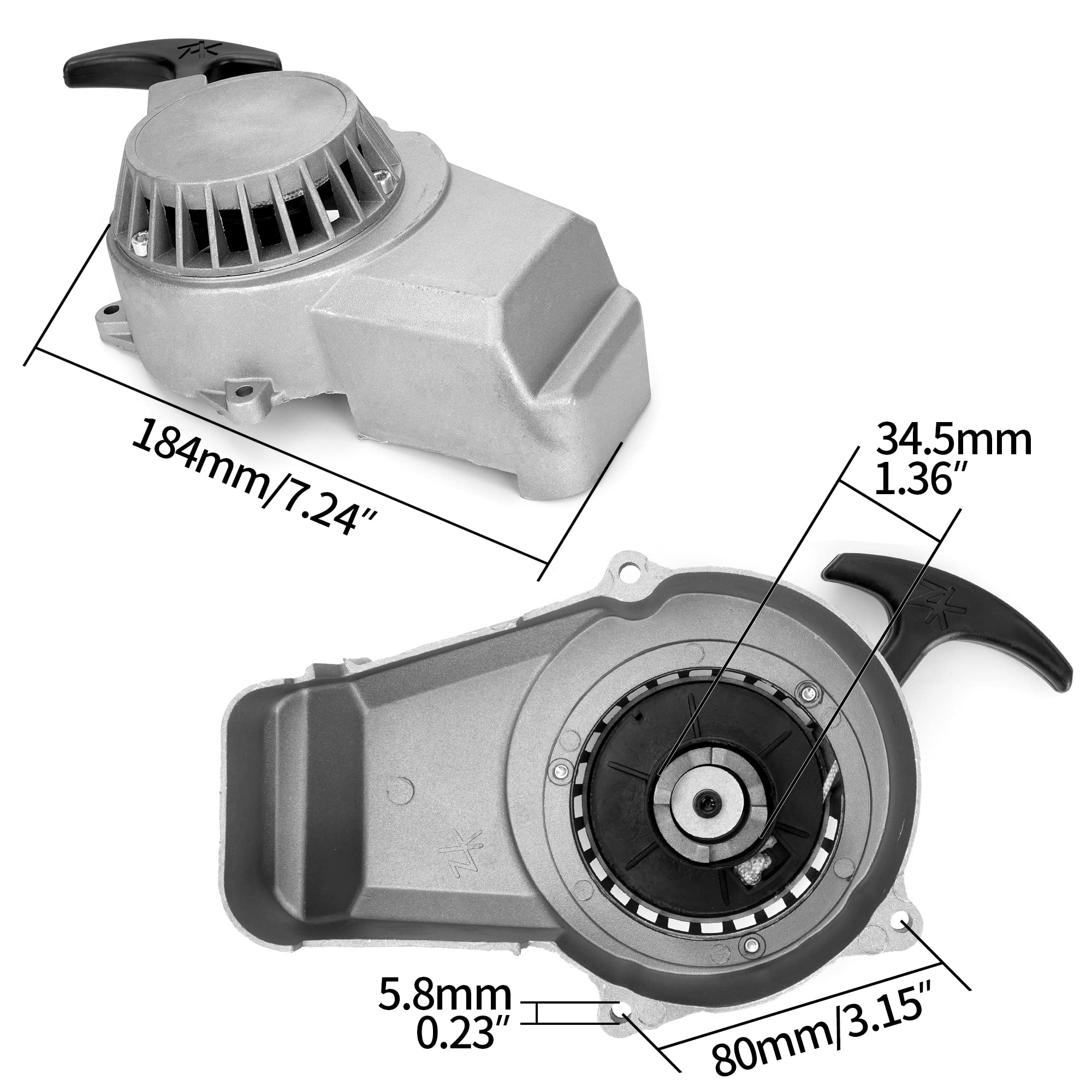 Metal Pull Starter Start With Core Replacement For 2 Stroke 47Cc 49Cc Pocket Bike Mini Bike Dirt Bike