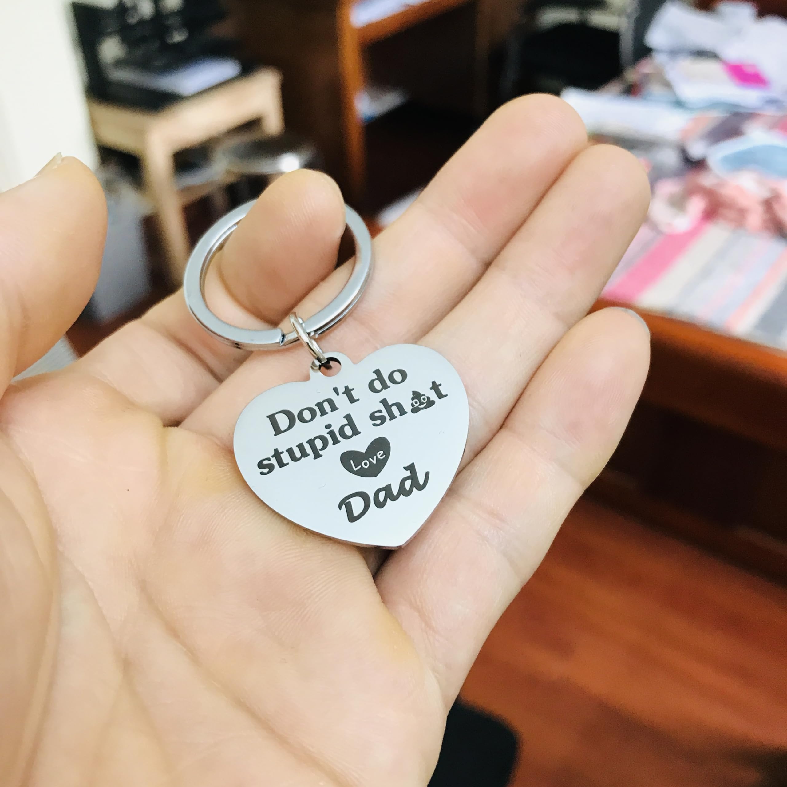 Funny Gifts For Teenage Teen Boys Girls Don'T Do Stupid Sh*T Love Dad Daddy Keychain Son Daughter Mother'S Day Father'S Day Grad