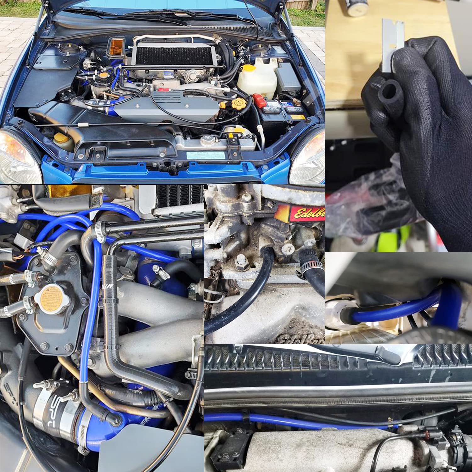 Ucreative 5FT Automotive Silicone Vacuum Tubing Hose Kit, 6PCS, 1/8-3/8, Black - Ideal for Air and Water Applications