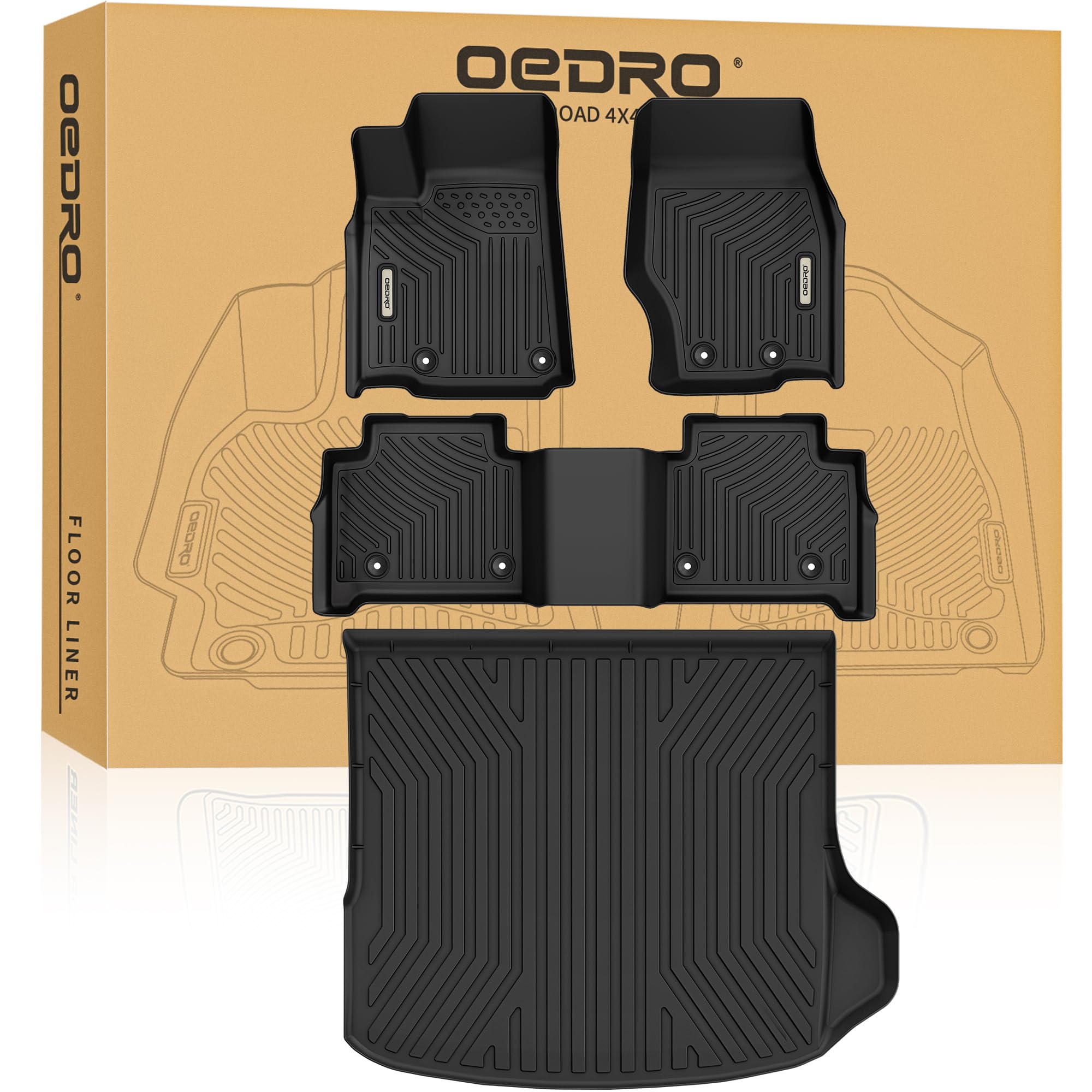 Oedro Floor Mats Set Fit For Jeep Grand Cherokee 2025 2024 2023 2022 (Include 4Xe Not For L Or Wk) 5 Seat, Custom Fit Grand Cher