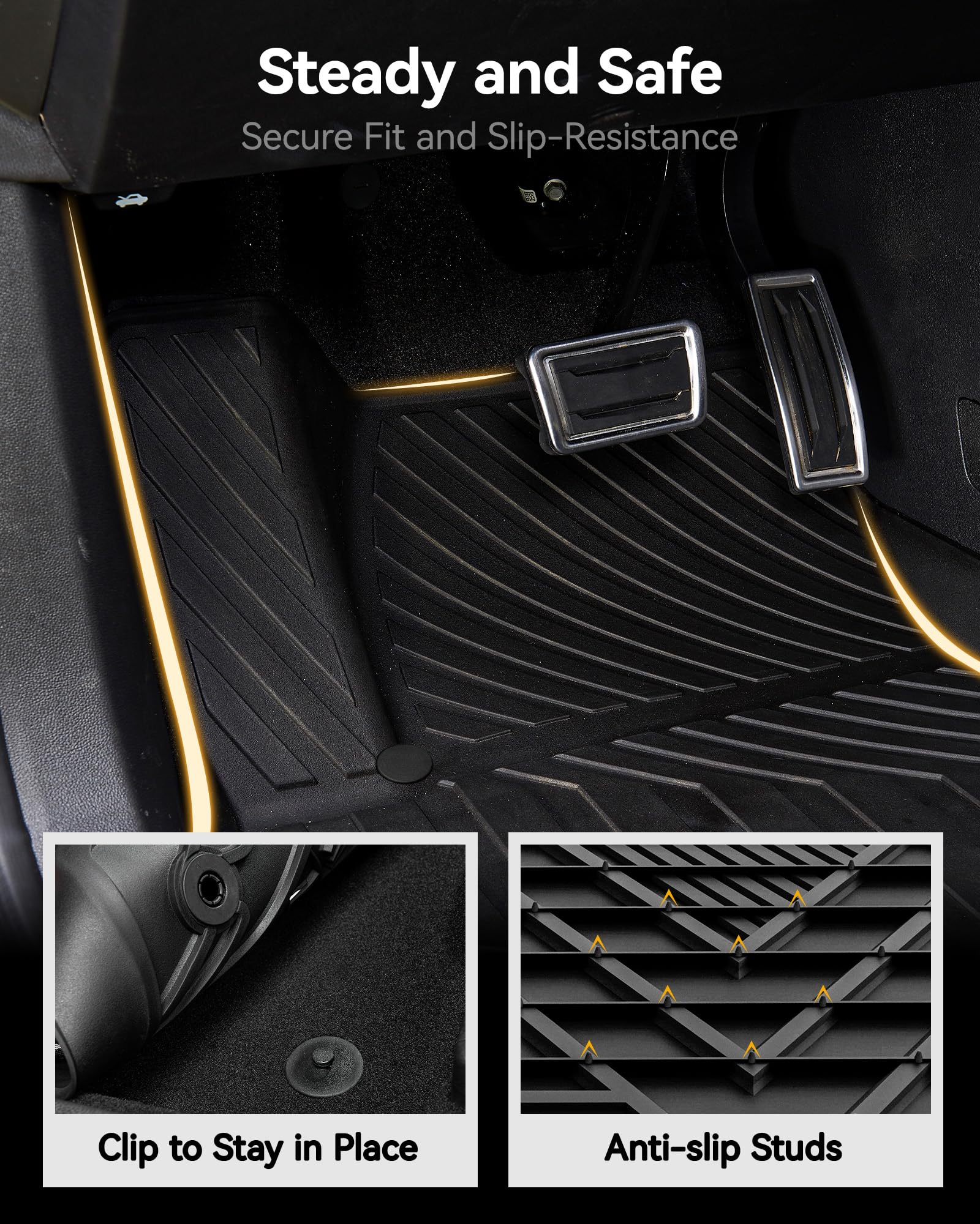 3W Cargo Liner Compatible For Tesla Model 3 2024 Trunk Mat, All Weather Protection Waterproof Bed Mat, Custom Fit Tpe Cargo Tesl