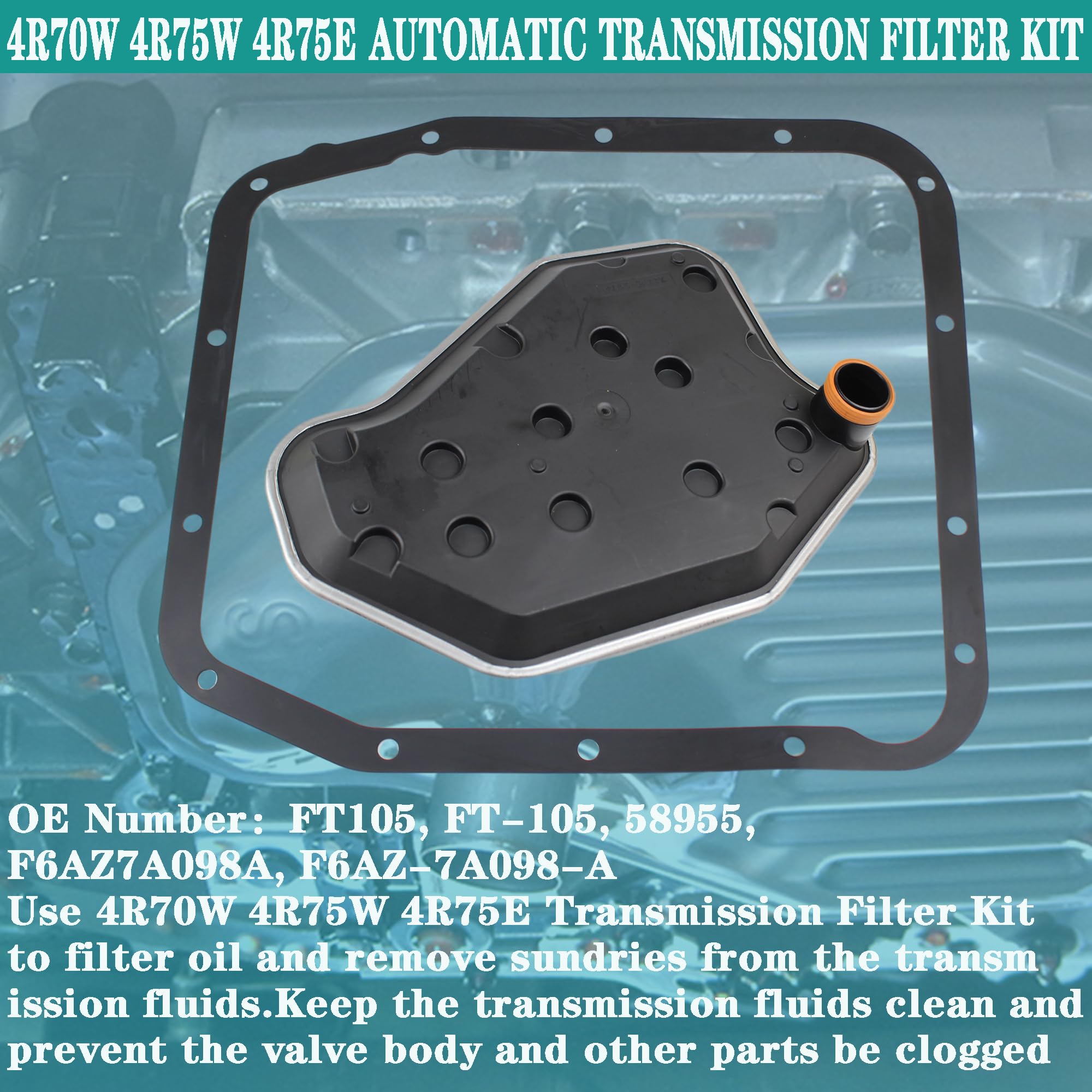 YzusGomumu 4R70W 4R75W 4R75E Automatic Transmission Filter Kit Compatible with 1994-2010 Ford F150 Expedition Mus-tang Crown Vic