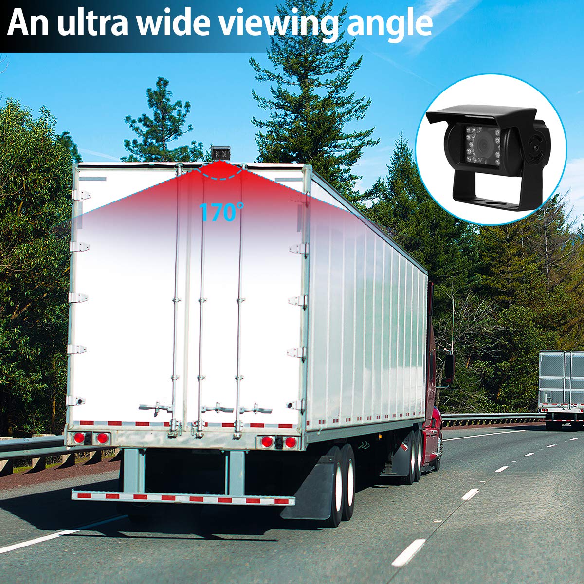 Rv Backup Camera And Monitor Kit(12-24V) 7Inch Hd Monitor Reversing +2 Rear View Camera 170Wide Angle,18Ir Night Vision,Waterpro