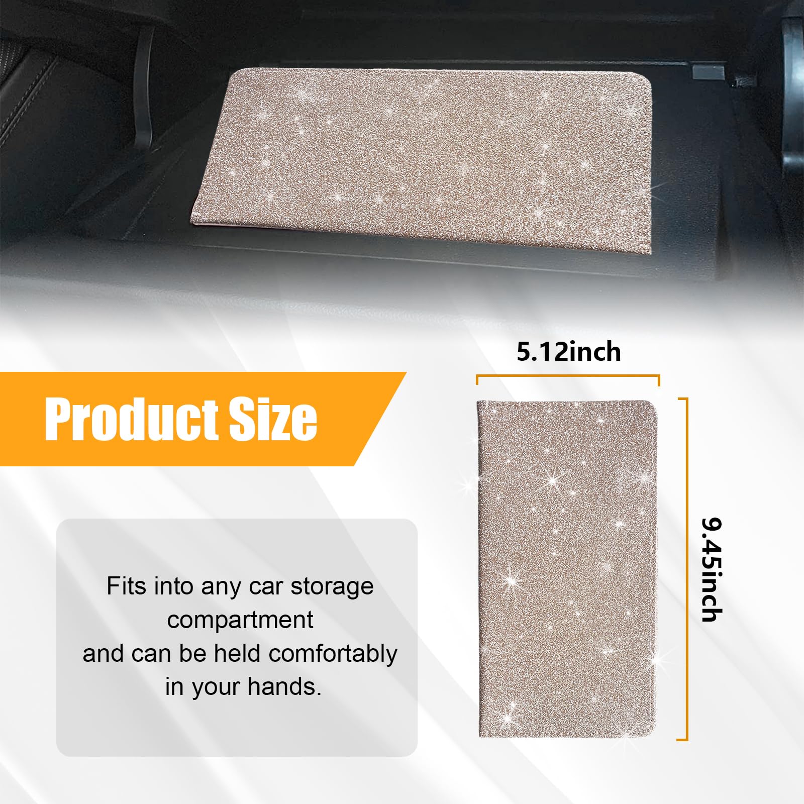 Kewucn Car Registration And Insurance Holder, Leather Auto Glove Box Organizer, Vehicle Compartment Accessories Case For Cards,