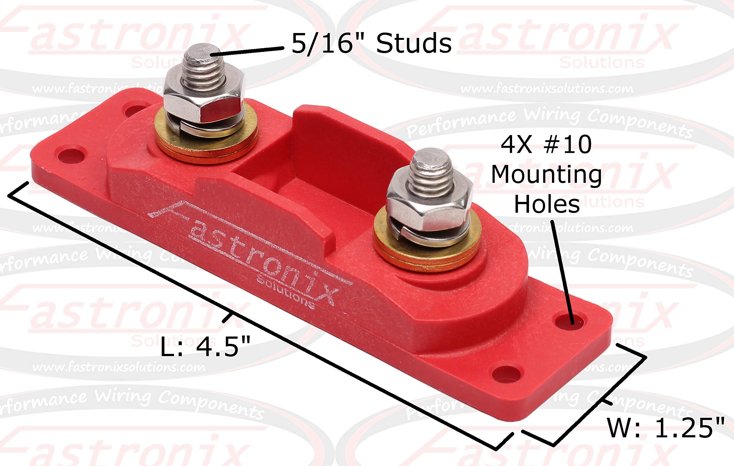Fastronix 250 Amp MEGA/AMG Fuse Holder Kit - Red, Plastic Material, Model 500-040