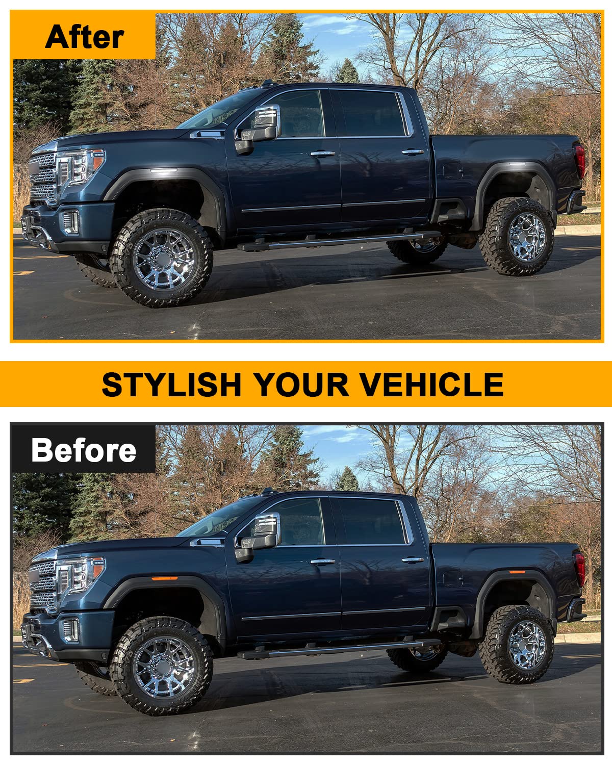 4Pcs Front & Rear Led Side Marker Light Compatible With Sierra 2500Hd 3500Hd 2020-2024 Pickup Side Parking Position Lamp Driver