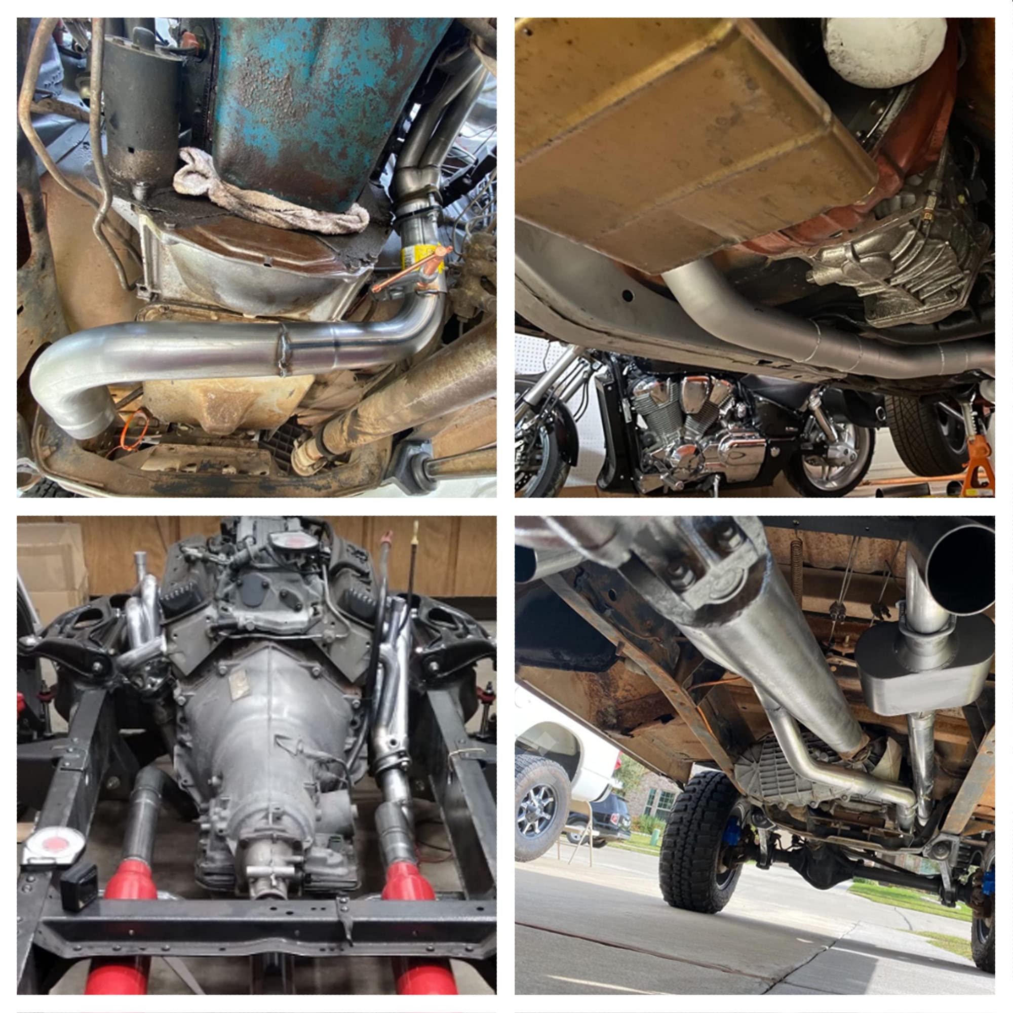 Yolando 2.5'' Custom Exhaust Kit Universal Mild Steel Tubing 16 Gauge Mandrel Bend Pipe Straight & U-Bend (16Pcs, 2 Packs)