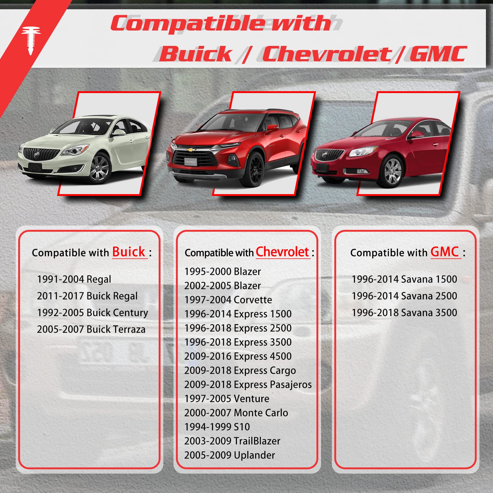 OTUAYAUTO 94-99 S10 50PCS Front Door Trim Panel Retainer Clips, Replaces GM: 10153057 Replacement for Chevy Buick GMC - Car Fast