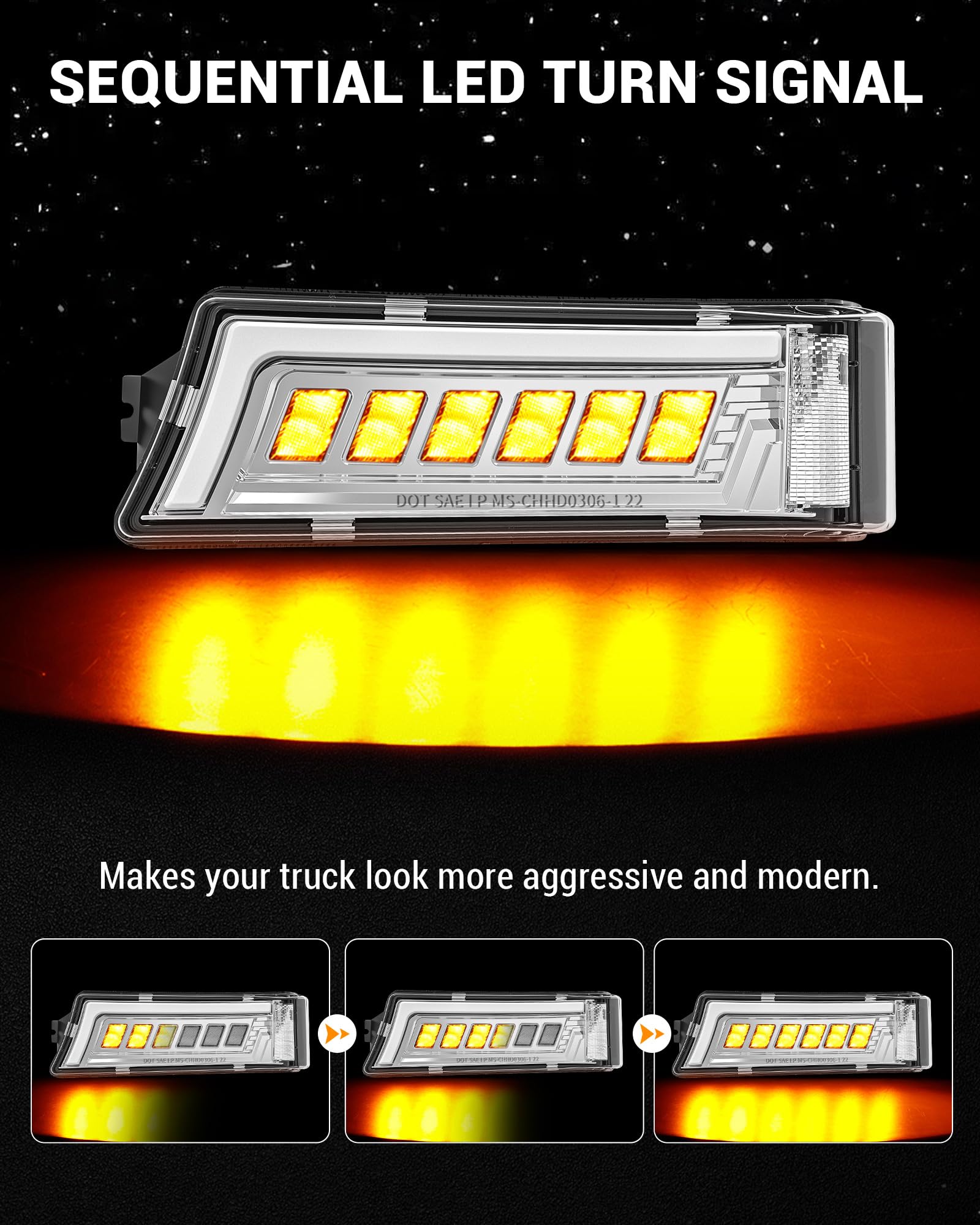 Z-Offroad Led Headlights Assembly Dot Approved With Drl Turn Signal Hi/Low Sealed Beam Compatible With 03-06 Chevy Silverado Ava