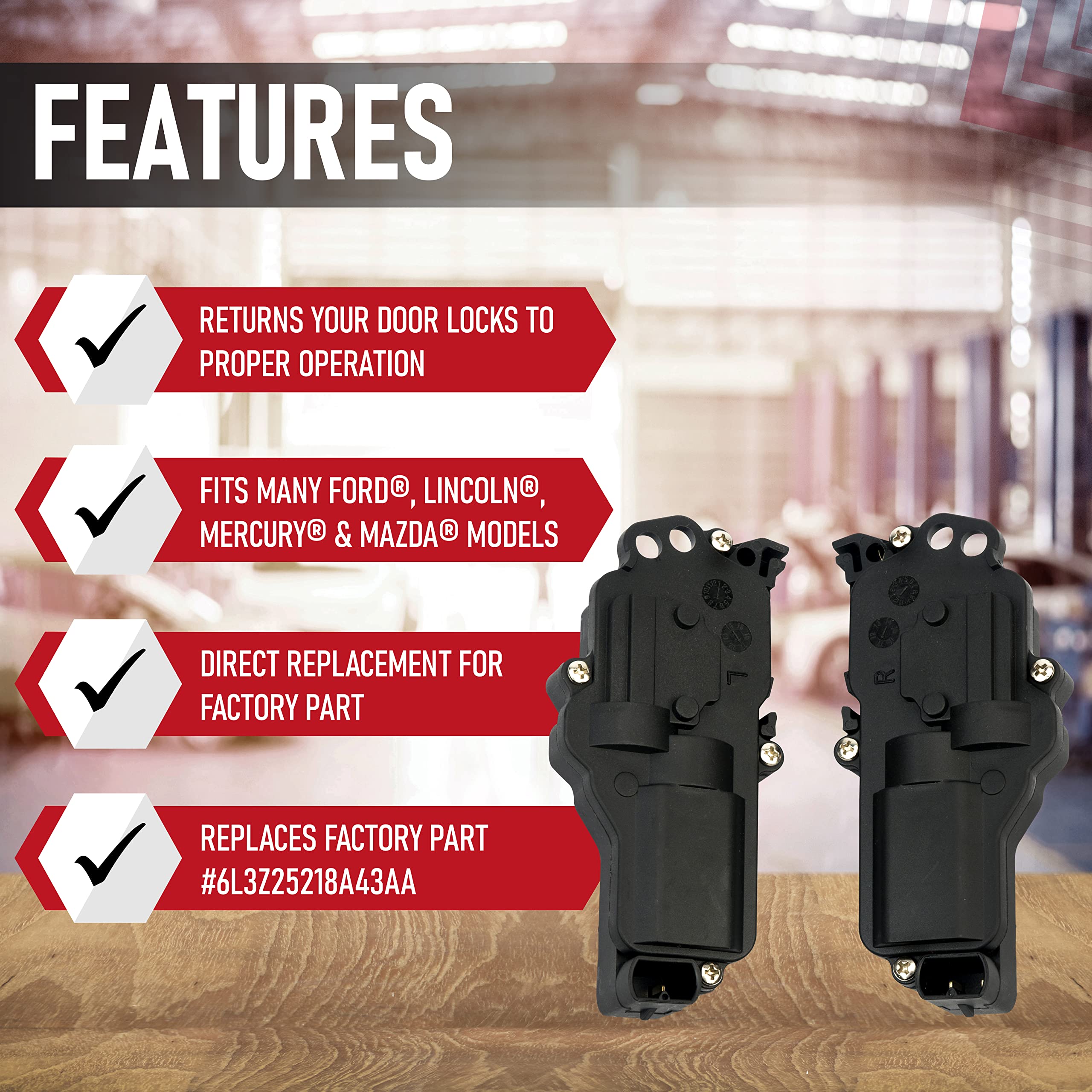 Power Door Lock Actuator, Right And Left Side Compatible With Ford, Mercury, Mazda, Lincoln Vehicles - F150, F250, F350, Excursi