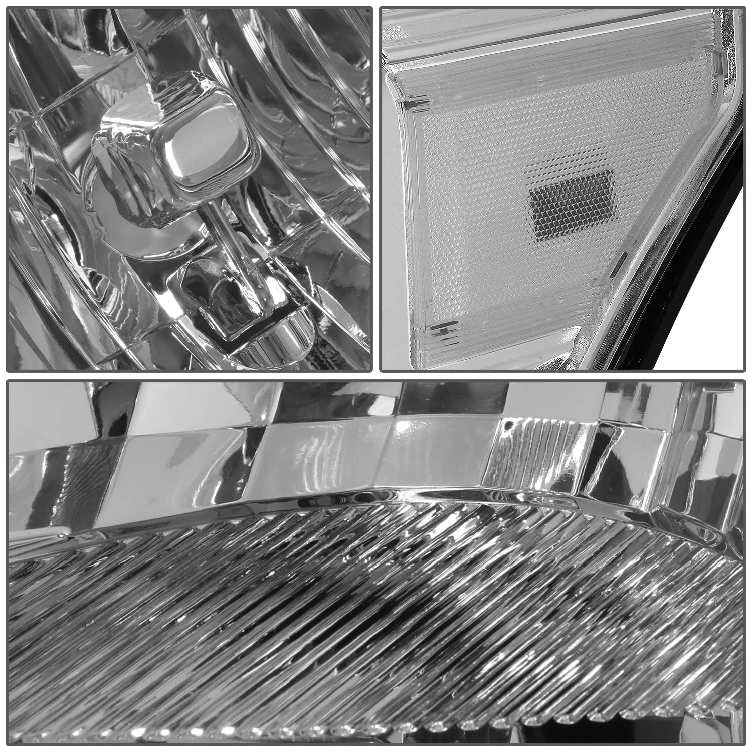 Dna Motoring Hl-Oh-Fsu13-Ch-Cl1 Chrome Housing Headlights Replacement Compatible With 11-16 F-250 / F-350 / F-450 / F-550 Super