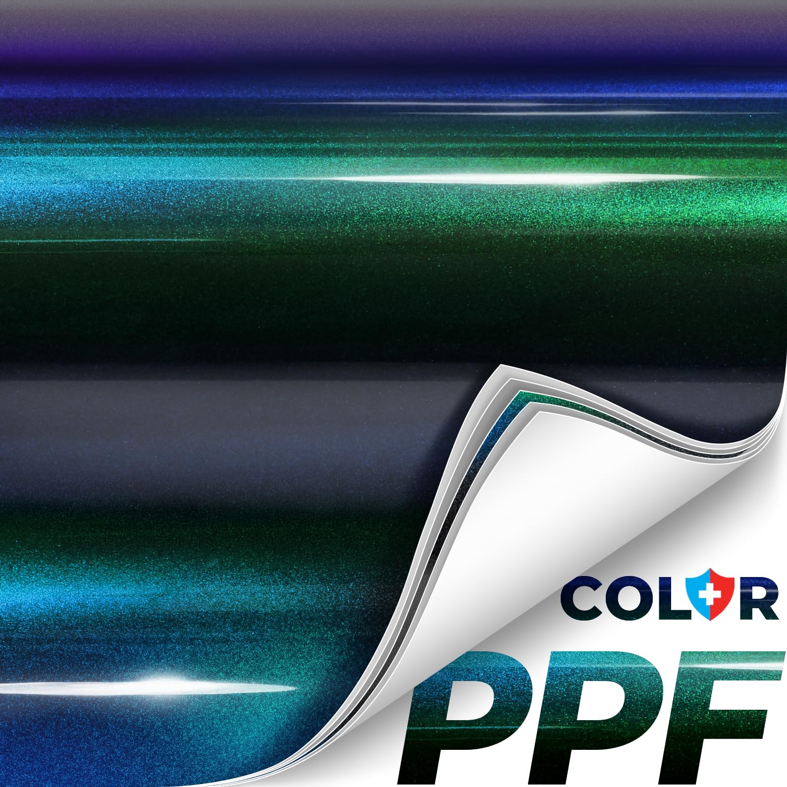 Colorfusion Ppf By Vvivid, Gloss Metallic Blue Chameleon Dry Apply Ppf Vinyl Car Wrap Roll 60Ft X 5Ft