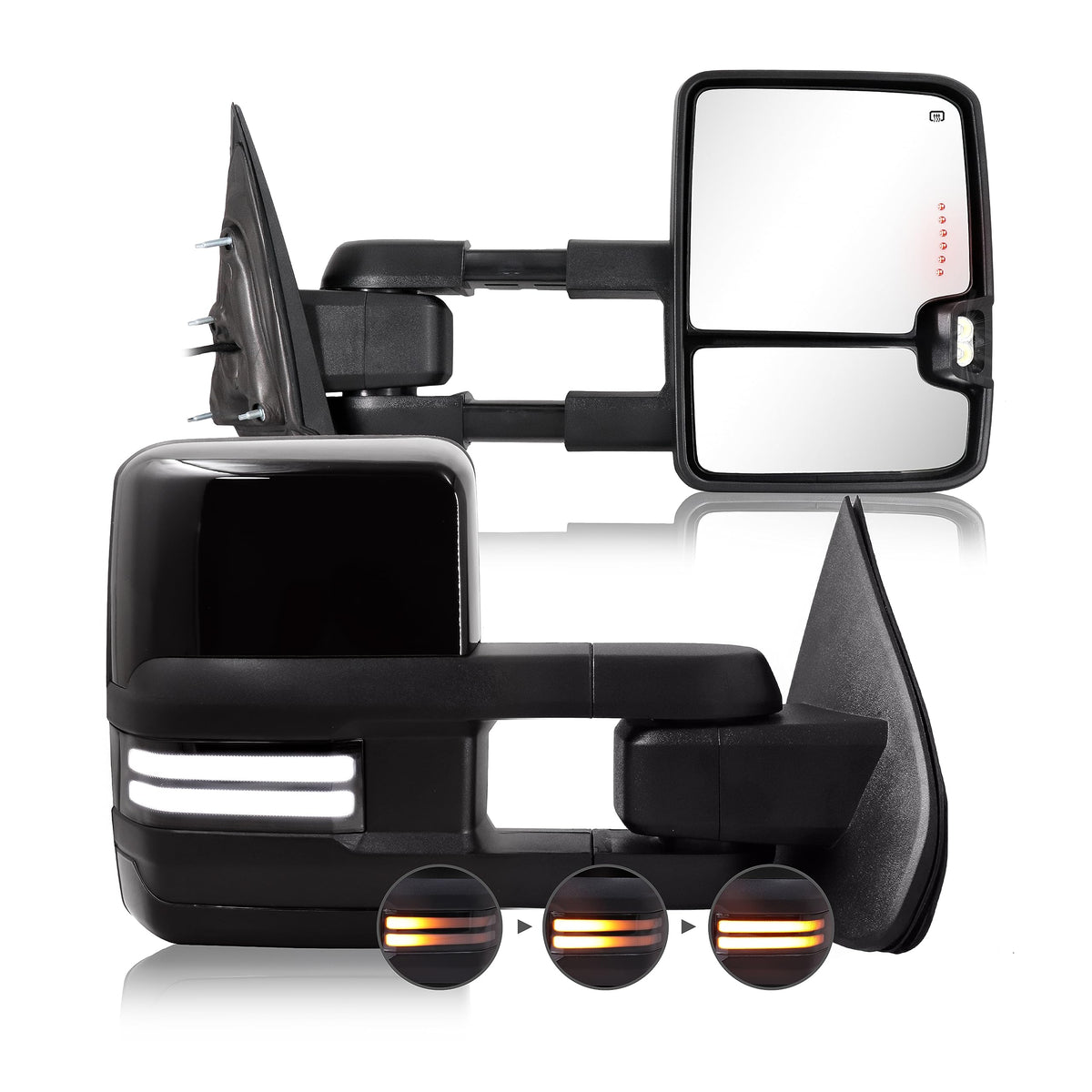 Switchback Towing Mirror Compatible With 2014-2018 Chevy Silverado Gmc Sierra Tow Mirrors With Power Adjusted Heated Glass Runni