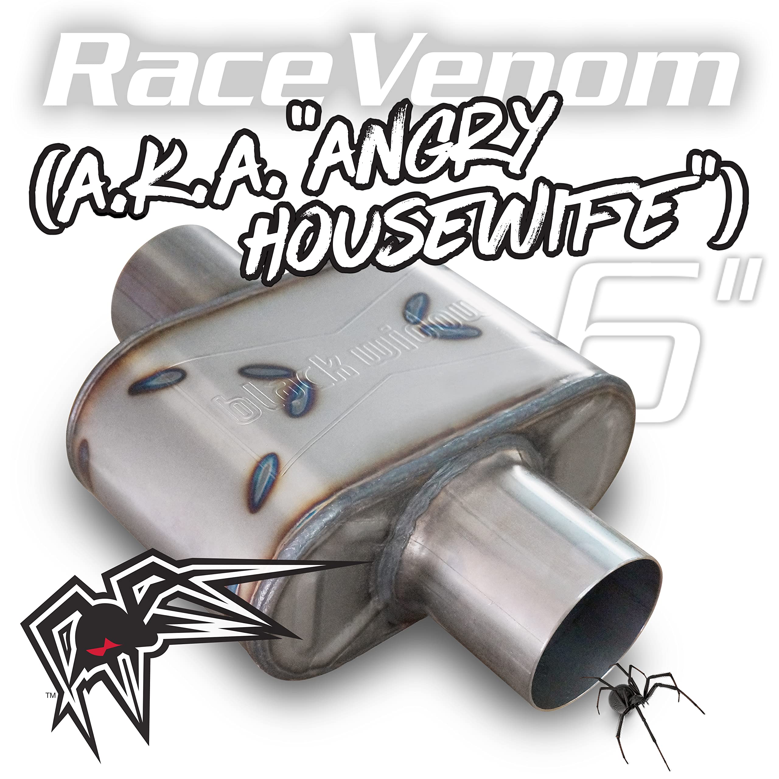 BLACK WIDOW TUNED PERFORMANCE EXHAUST 3 Center/Center Muffler - Black Widow Angry Housewife Series