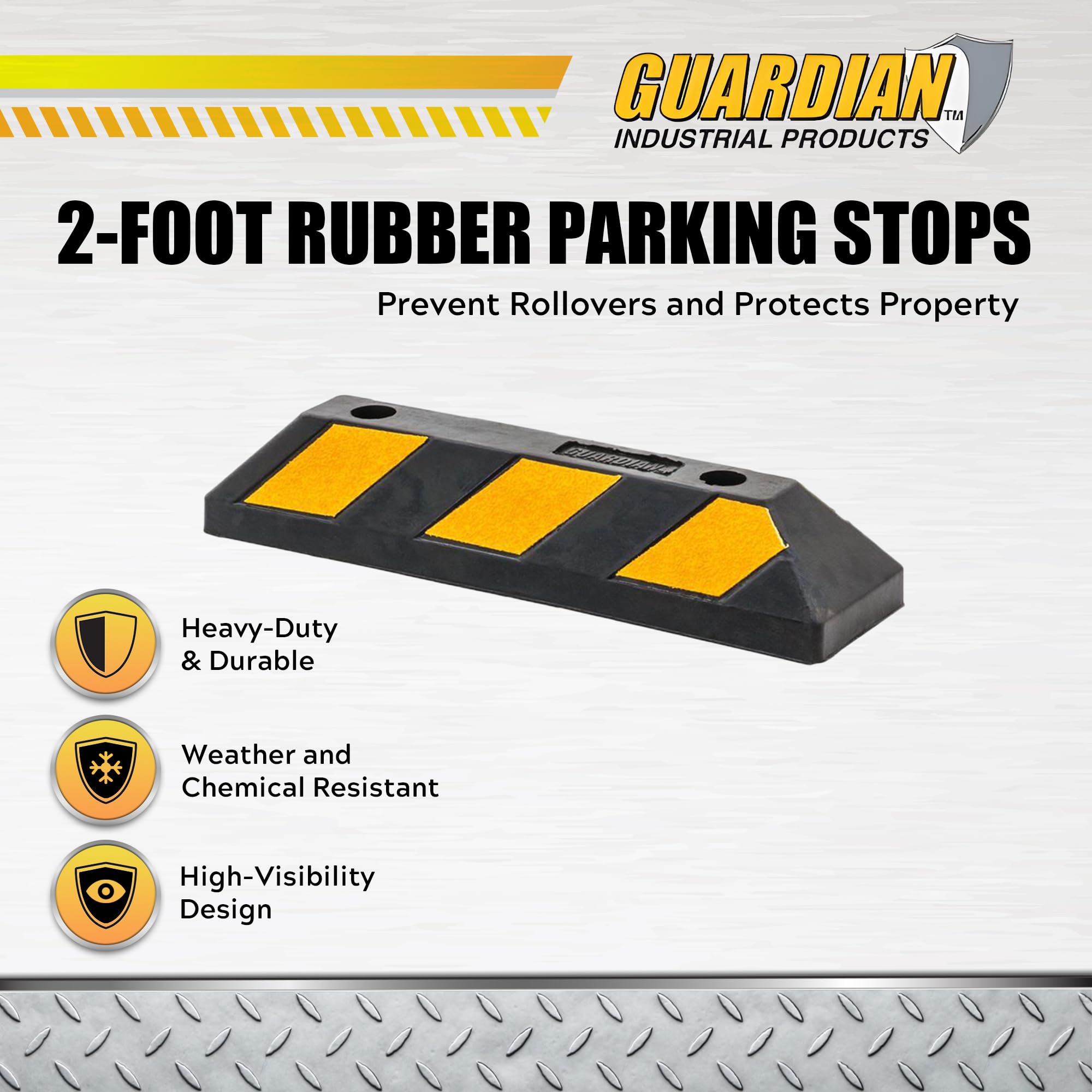 Guardian Heavy Duty Rubber Parking Curb - 22'' Long