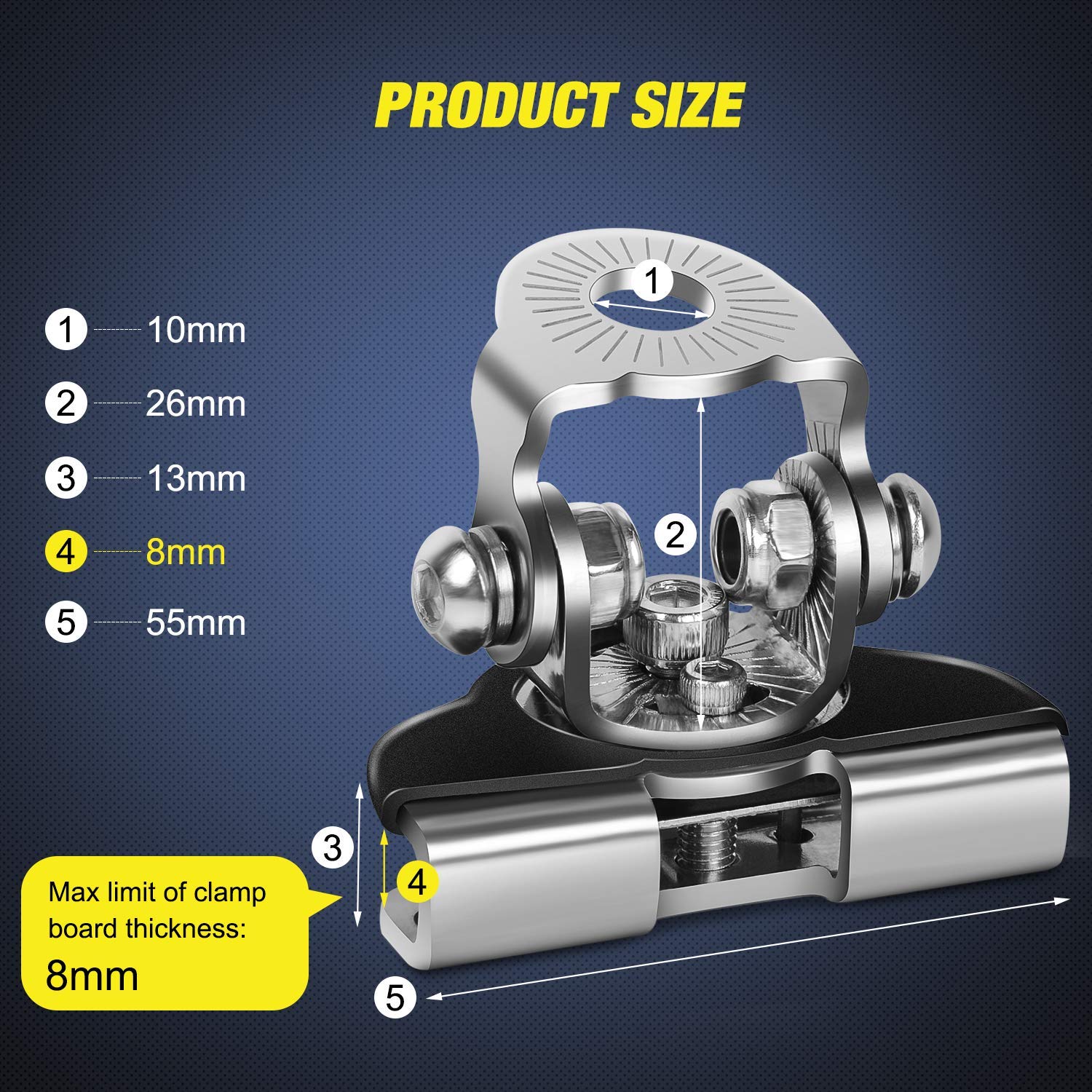 Led Light Bar Mounting Bracket, Nilight 2Pcs Universal Adjustable Pillar Hood Led Work Light Mount Bracket Clamp Holder For Off Road Jeep Truck Suv Installing Without Drilling, 2 Years Warranty