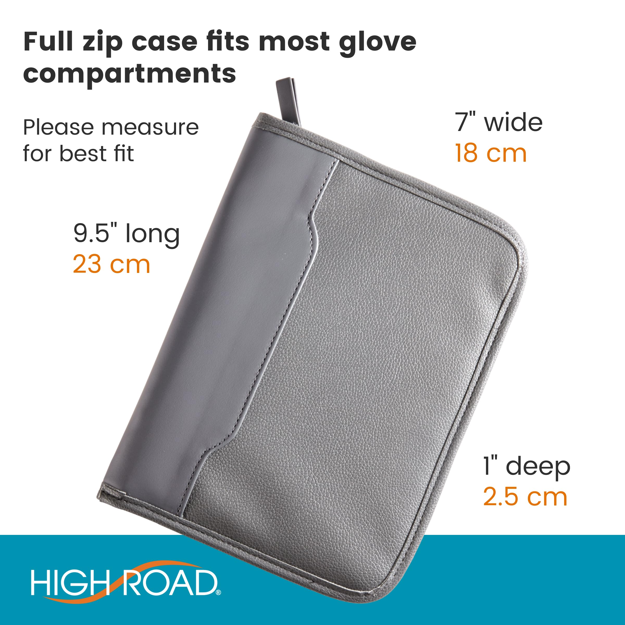 High Road Car Owners Manual Case And Glove Compartment Document Holder - Pebbled Faux Leather Glove Box Organizer For Car, Suv,