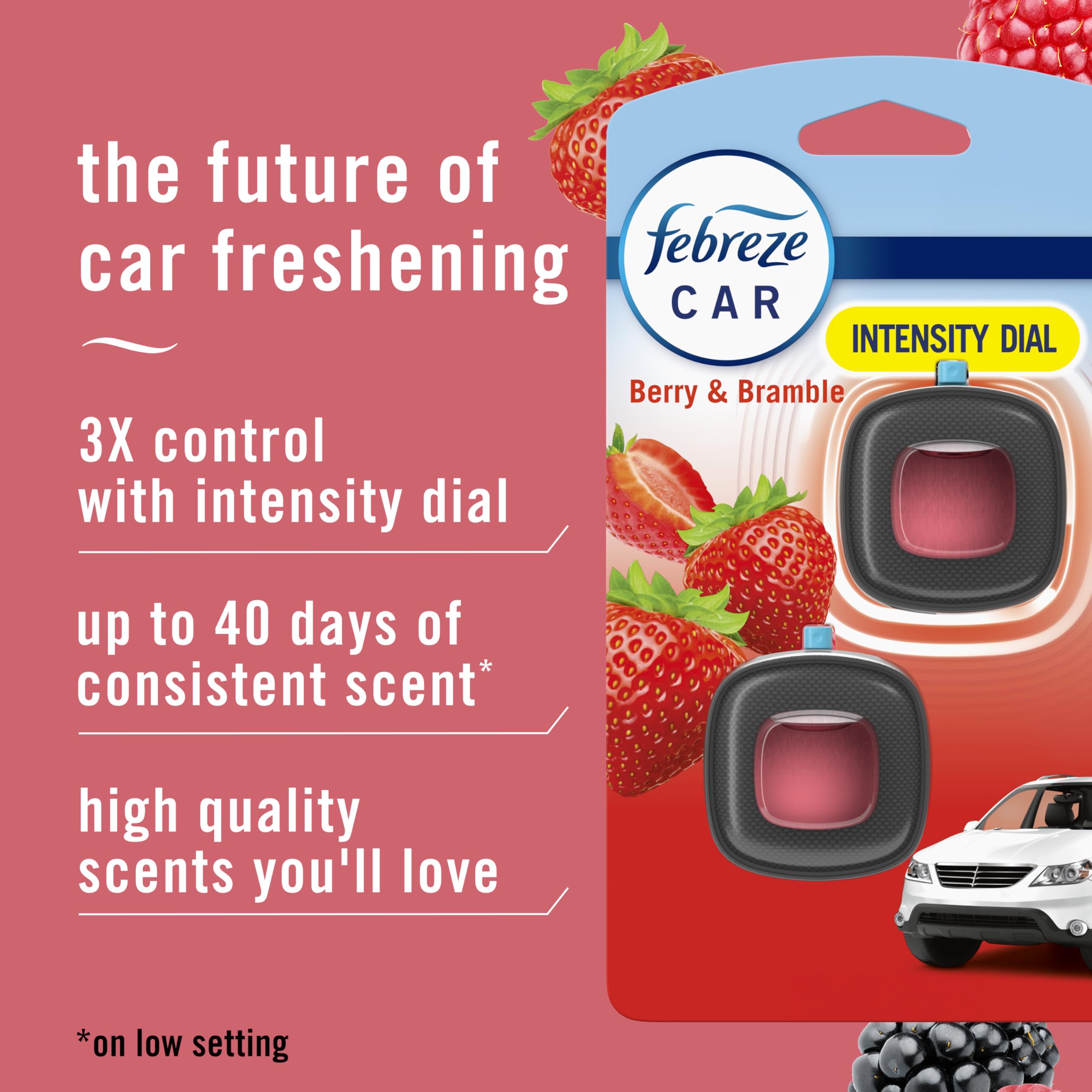 Febreze Car Air Freshener Vent Clip, Berry & Bramble Scent, 0.06 oz, 2 Count, Model P_1446