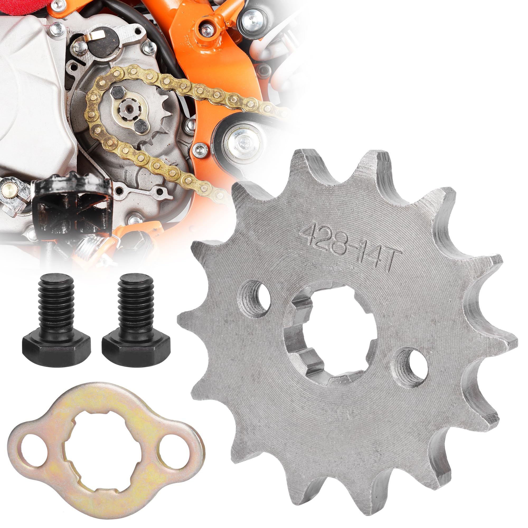 428 Size 14 Tooth 17Mm Front Engine Sprocket For 50Cc 70Cc 110Cc 125Cc 140Cc 160Cc Atv Dirt Bike Quad Taotao Roketa Sunl