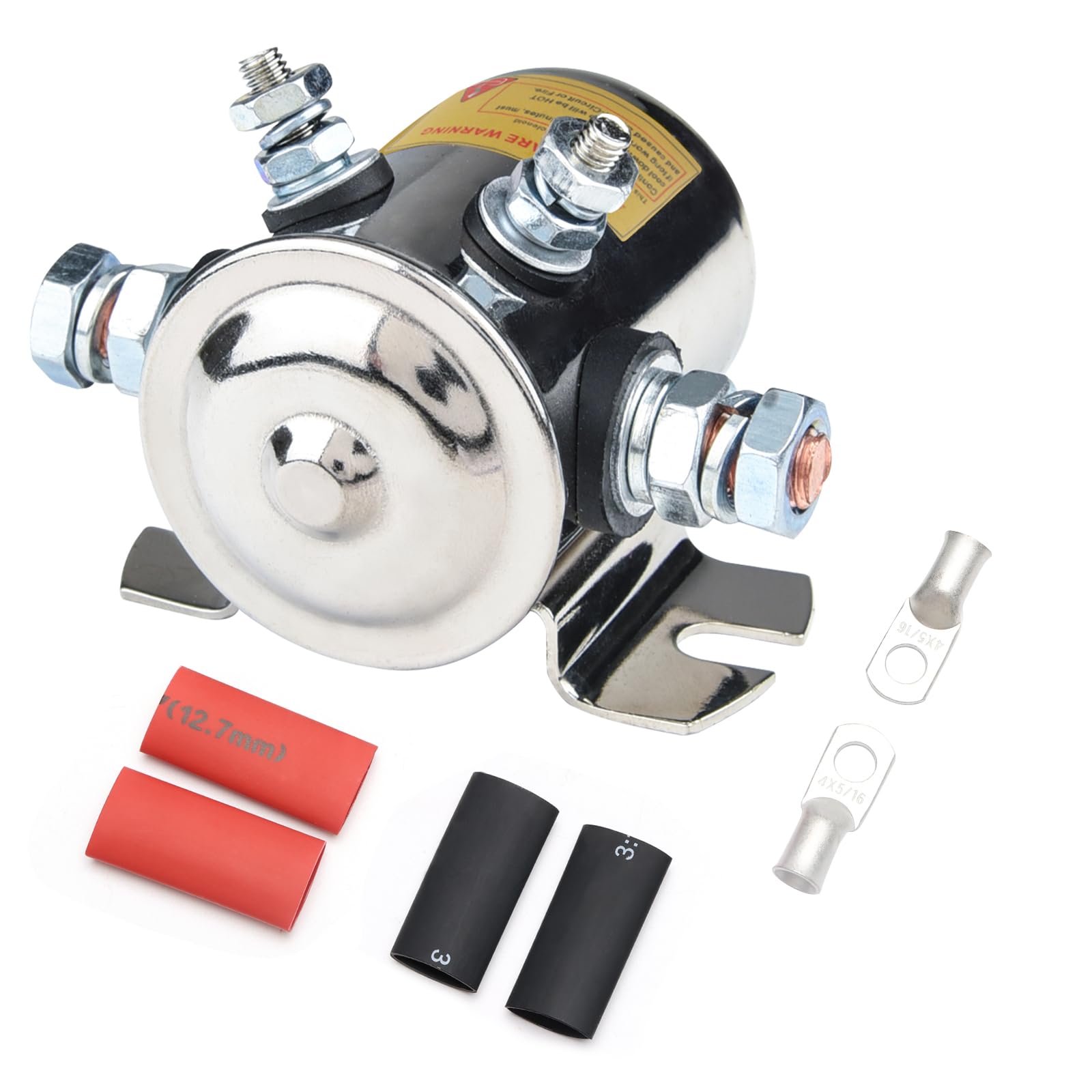 Max 300A Heavy Duty Solenoid Relay Nickel-Plating For Golf Carts, Winch, Marine In Rush 12Vdc