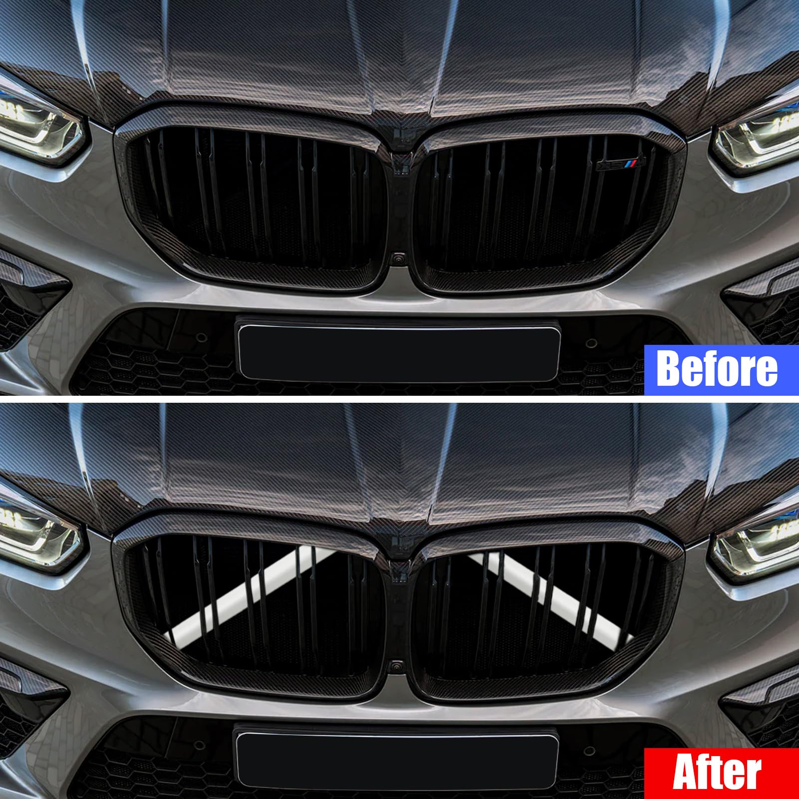 Jaronx Compatible with BMW V Brace Cover,Grille Inserts V Bar Brace Wrap Covers Compatible with BMW X3 F25 G01/X4 F26 G02/X5 E70