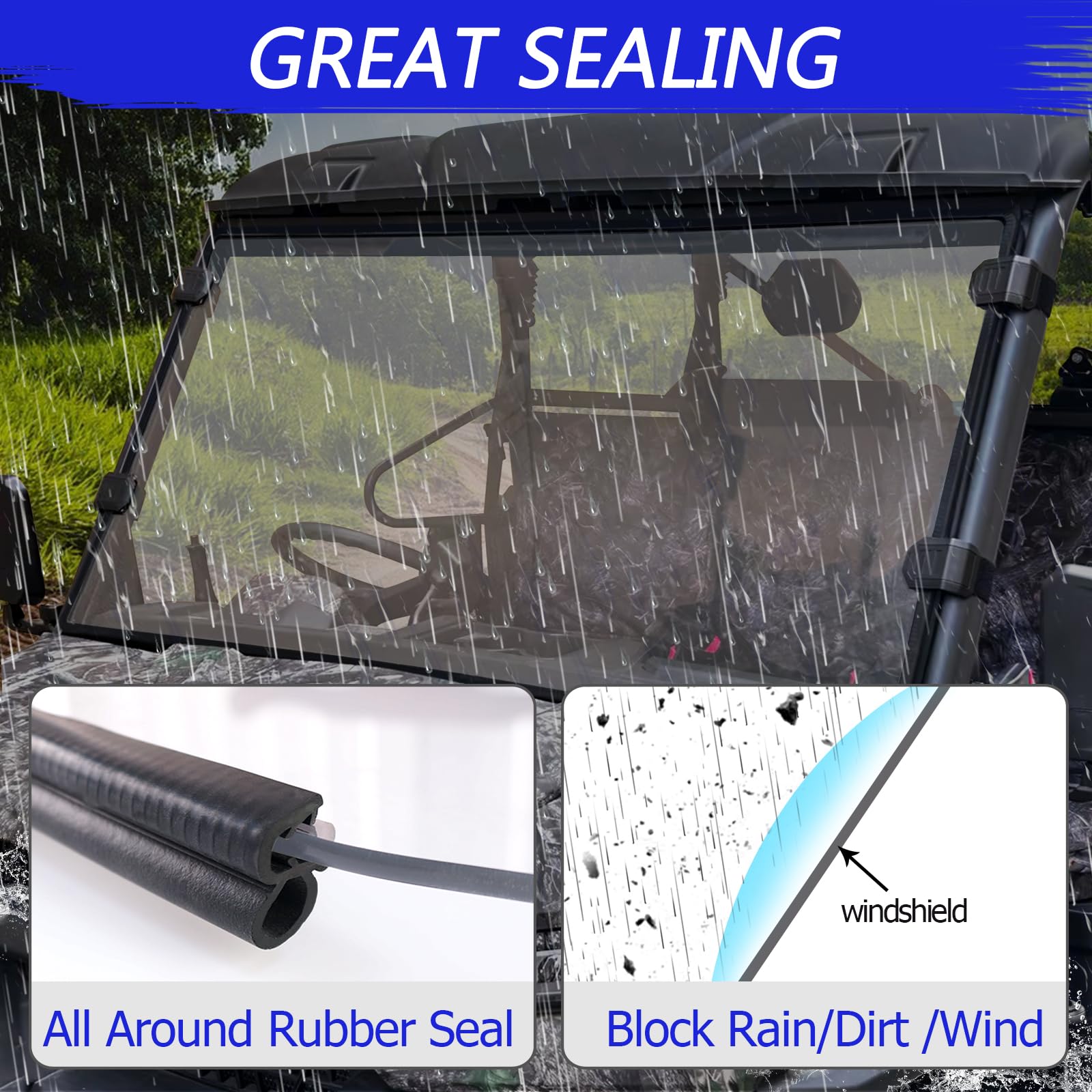 StarknightMT Scratch-Resistant UFORCE 1000 Windshield - UFORCE Windshield Compatible with CFMOTO UFORCE 1000/1000 XL 2019-2024,