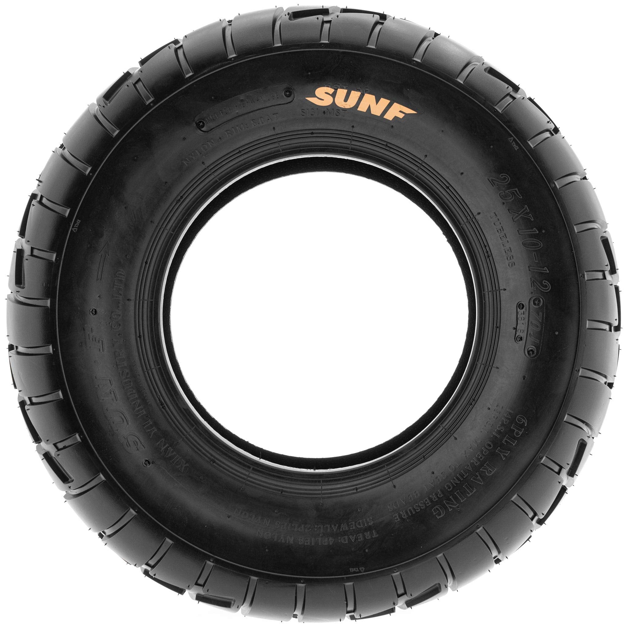 Pair of 2 SunF A021 TT Sport ATV UTV Dirt Track & Flat Track Tires 25x11-12, 6 PR, Tubeless
