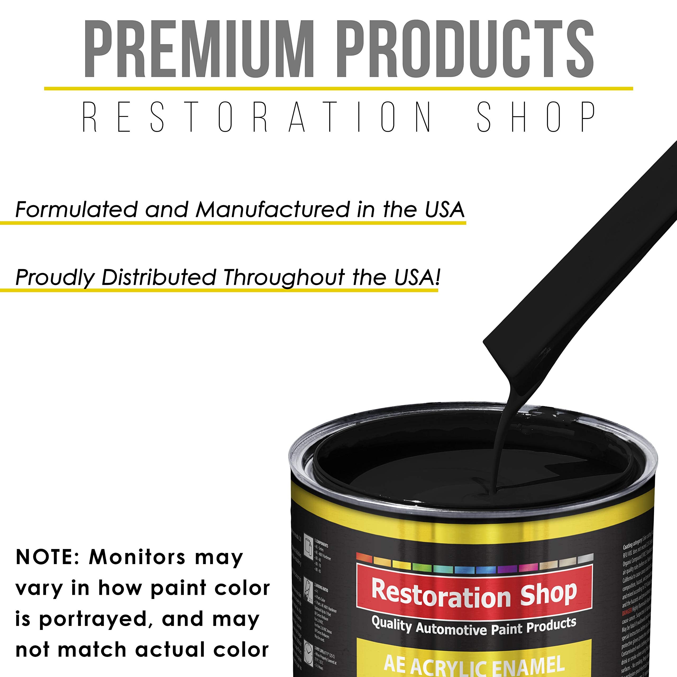 Restoration Shop - Boulevard Black Acrylic Enamel Auto Paint - Complete Gallon Paint Kit - Professional Single Stage High Gloss Automotive, Car, Truck, Equipment Coating, 8:1 Mix Ratio, 2.8 Voc