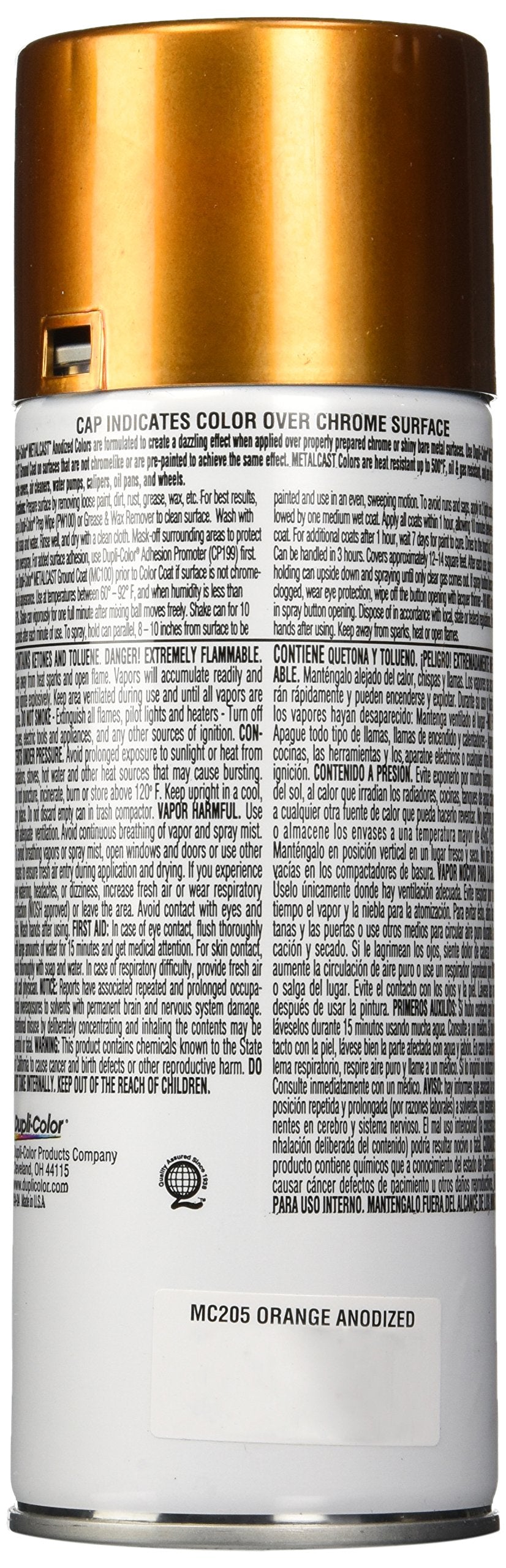 Dupli-Color Mc205 Metalcast Automotive Spray Paint - Orange Copper Anodized Coating - 11 Oz Aerosol Can