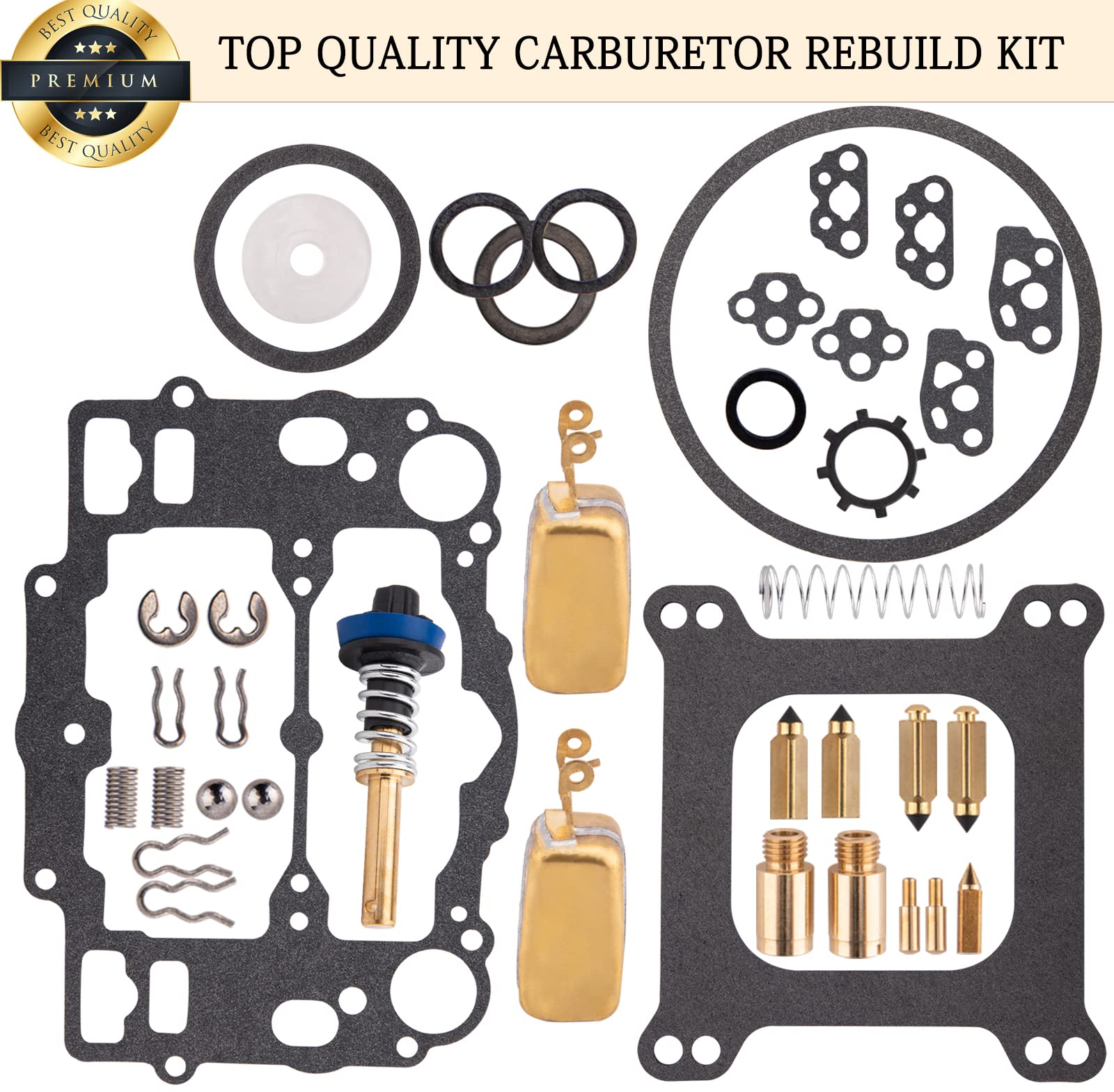 Carburetor Rebuild Kit Compatible With Edelbrock 1405 1406 1407 1408 1409 1410 1411, Carb Rebuild Kit For Afb 4 Barrel 500 600 6