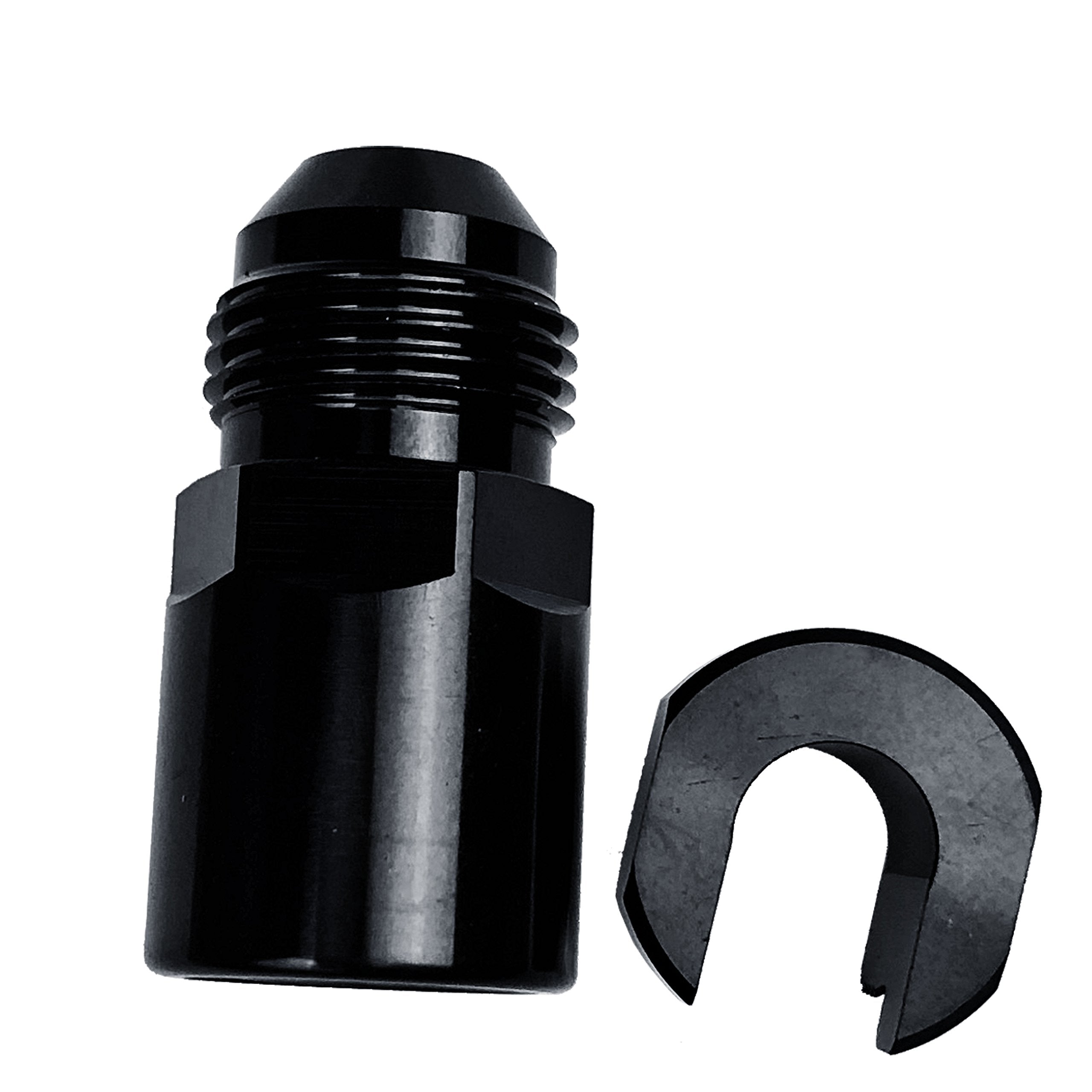 Fuel Adapter 8An Male To 3/8 Sae Quick Disconnect Female Push On Efi Hose Fitting Aluminum Black Anodized