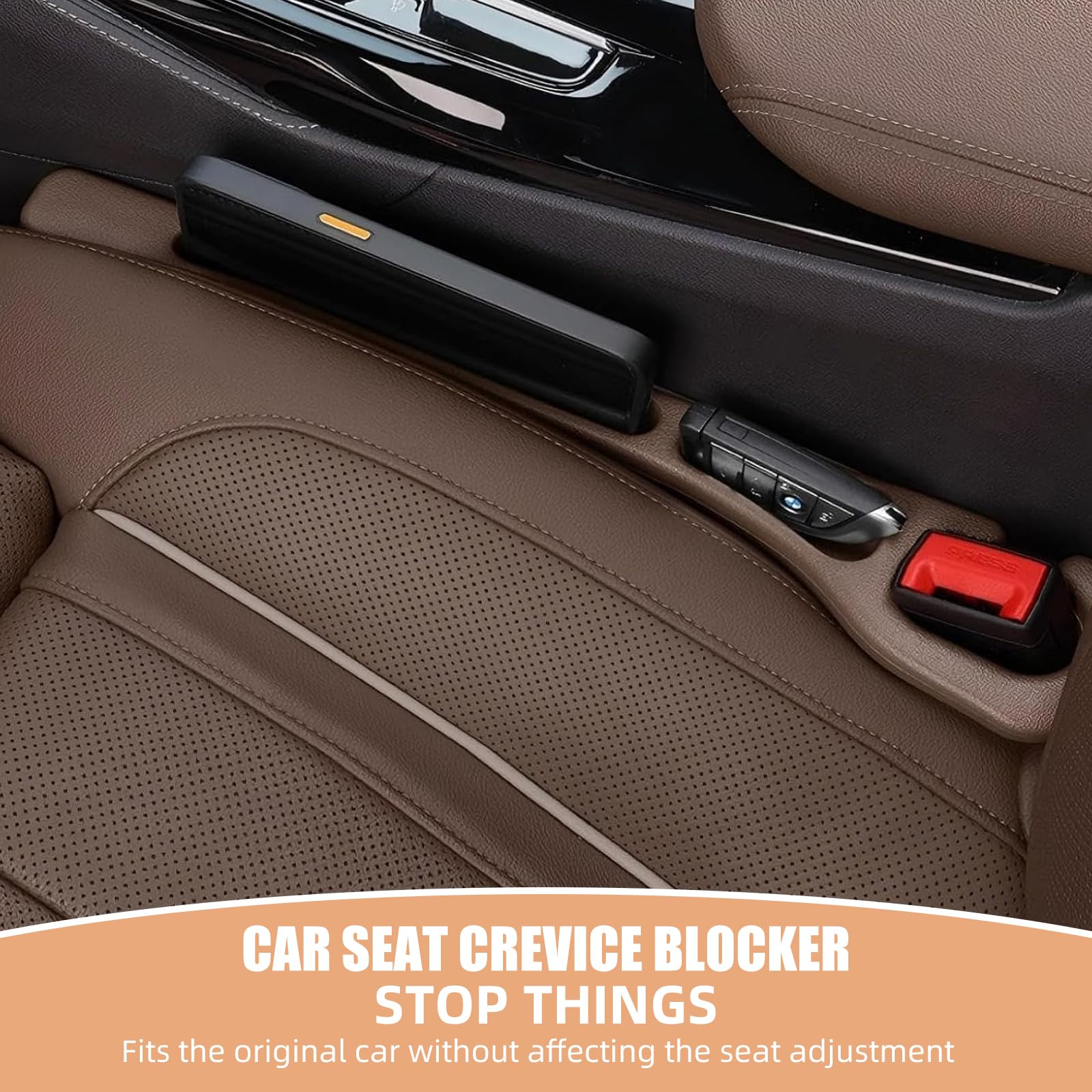 FFKQBH No Drop Seat Guard, Car Seat Side Gap Filler, Drop seat Gap fillers Between Seat and Console Stop Things from Dropping (B