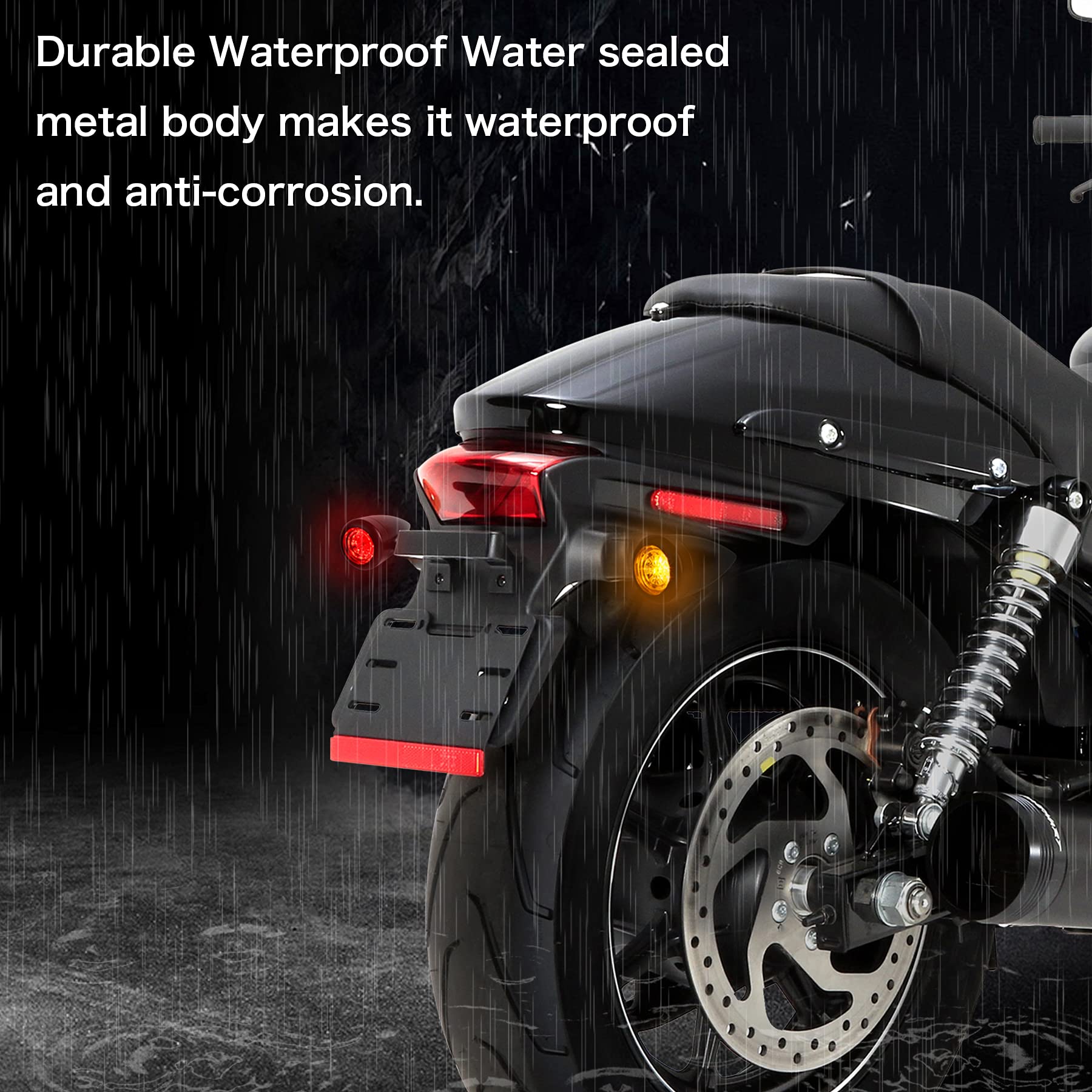 Nthreeauto Motorcycle Rear Turn Signals Led Bullet Indicators Universal Compatible With Harley Sportster Dyna Iron 883 Honda Shadow Yahama Suzuki Kawasaki Chopper Bobber (Diode Bulbs)