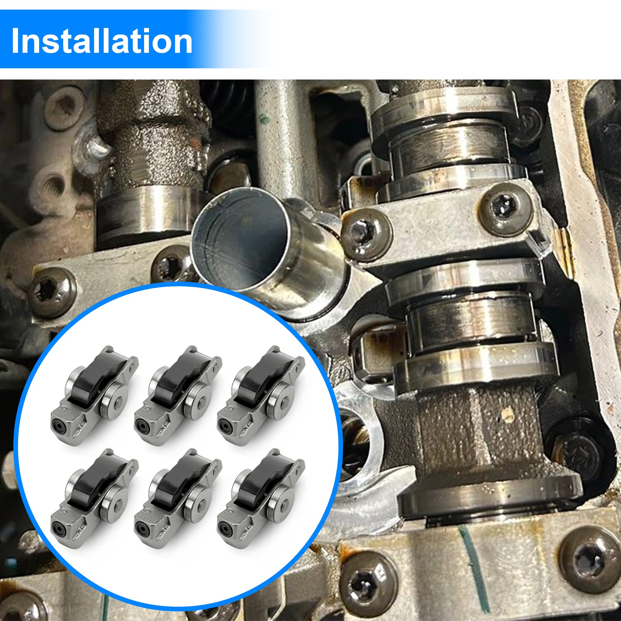 Set of 6 Valve Rocker Arm Left Or Right 5047896AD for Chrysler Pacifica, Dodge Durango, Jeep Wrangler, Grand Cherokee, Ram ProMa