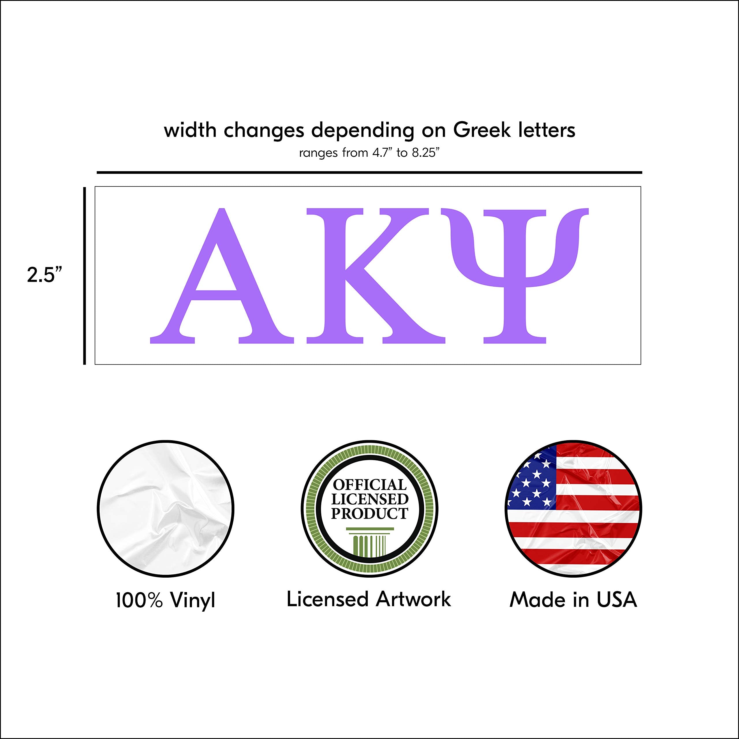 Pro-Graphx Alpha Kappa Psi Greek Sorority Sticker Decal, 2.5 Inches Tall, Lilac