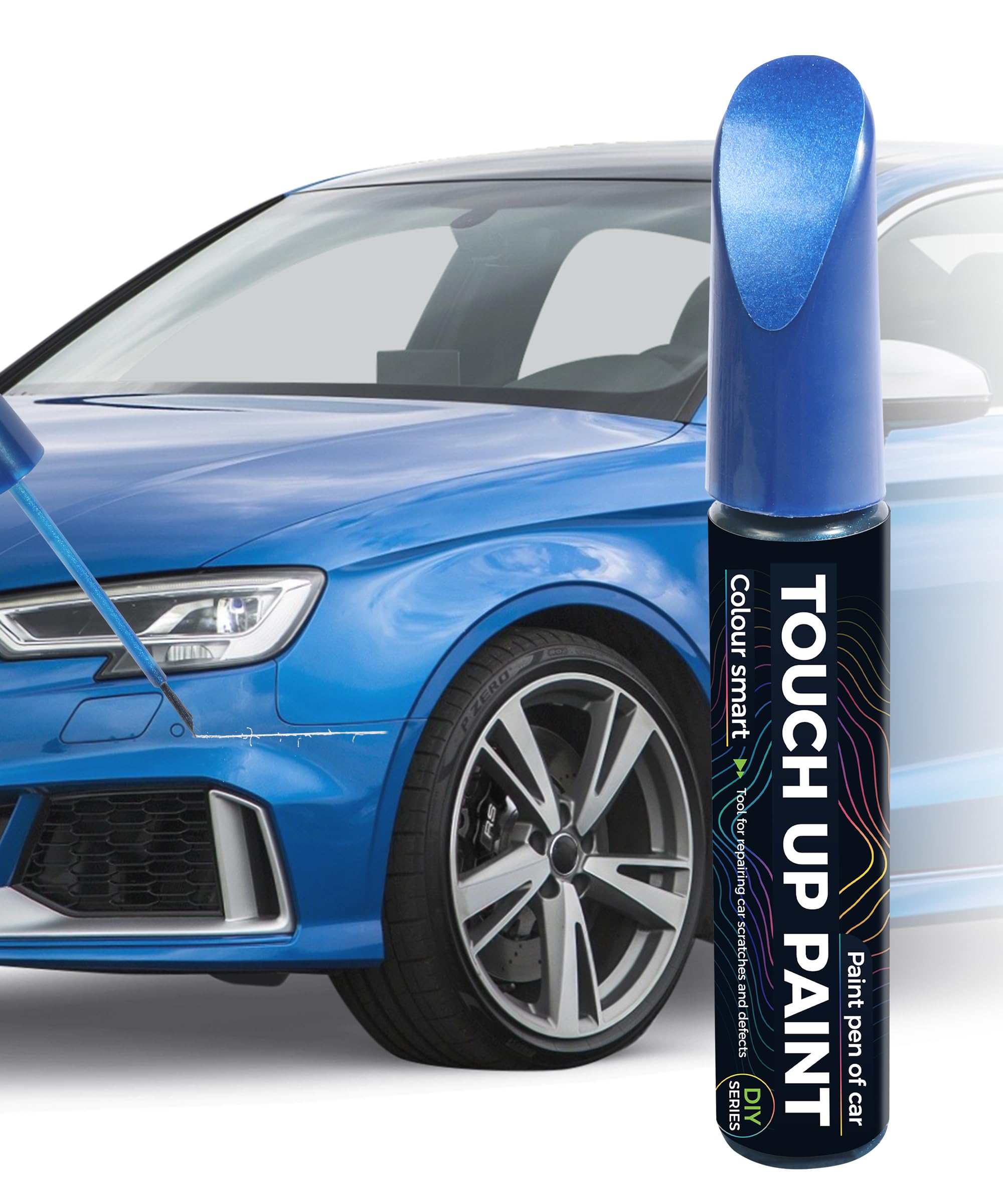 Bylikeho Touch Up Paint Pen - Erase Car Scratches, Car Paint Scratch Repair, Quick and Easy Repair (Blue)