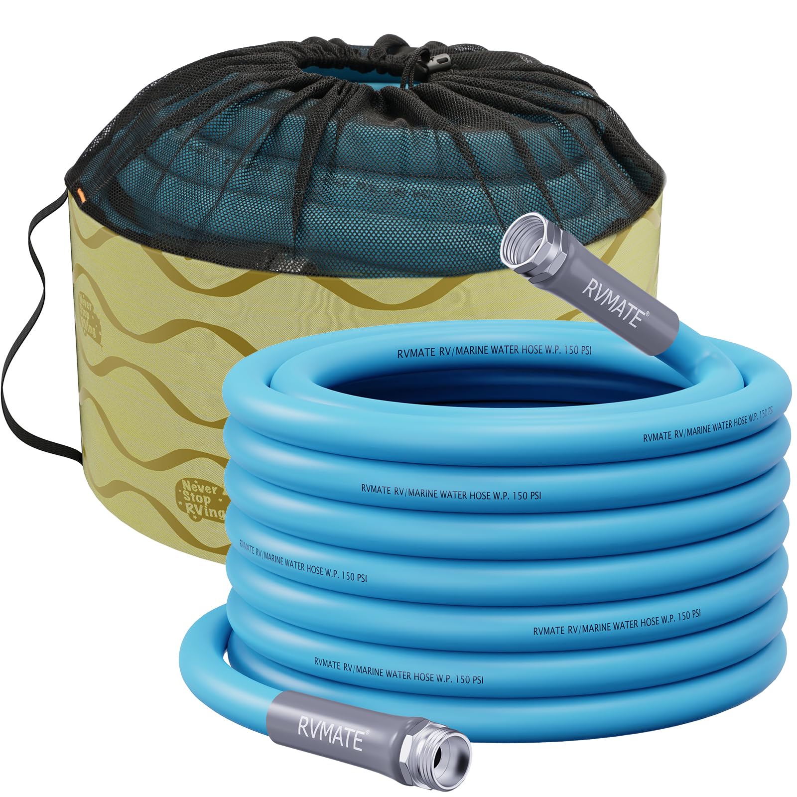 Rvmate Rv Water Hose 75Ft, 5/8    Inner Diameter Drinking Water Hose Lead-Free, No Leaking Garden Hose For Rv/Trailer/Camping, R
