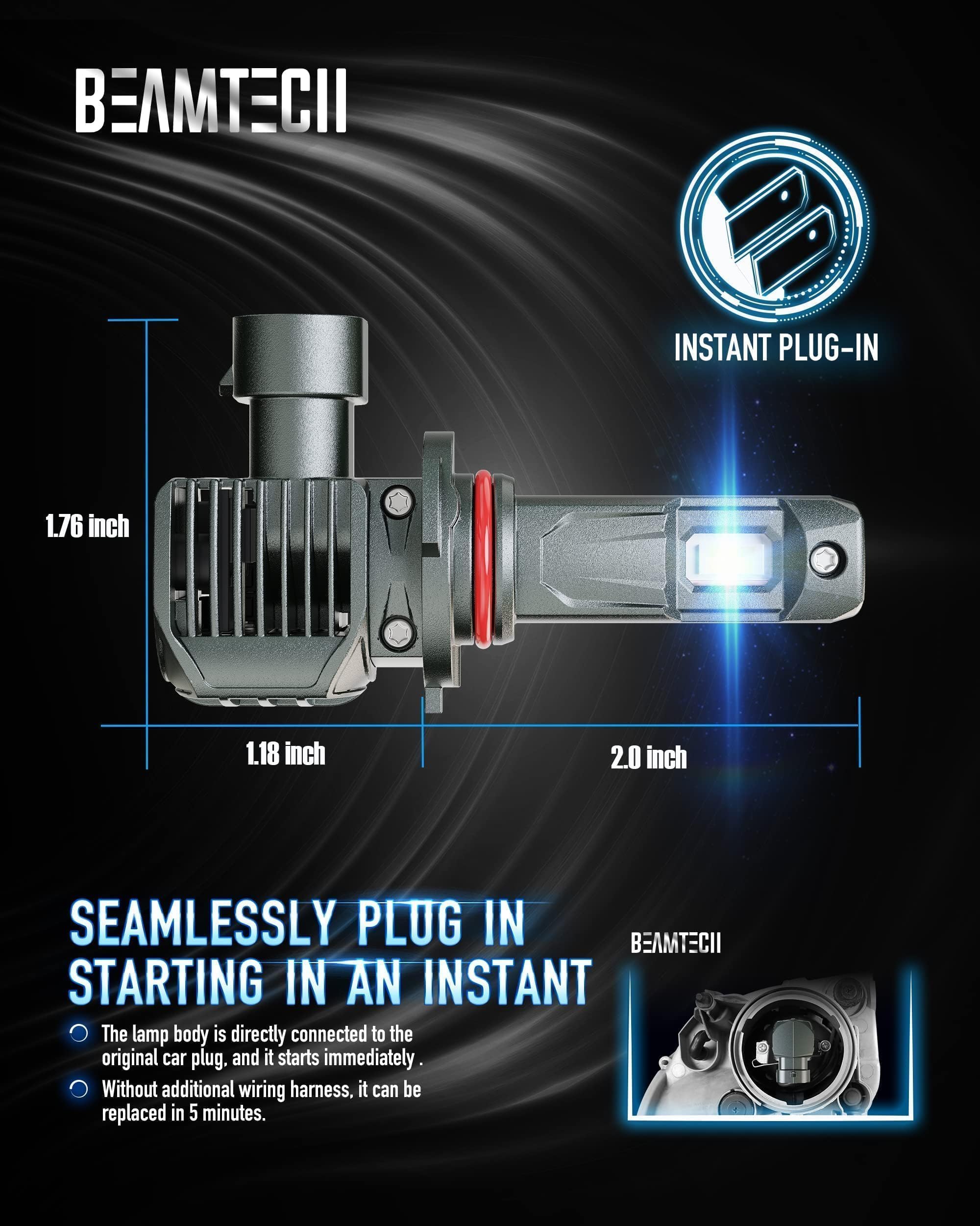 Beamtech 9005 Light Bulbs, G-Xpower Chips Hb3 Fog Light Bulb 20000Lm 100W 6500K Plug And Play Halogen Replacement Front Light Bu