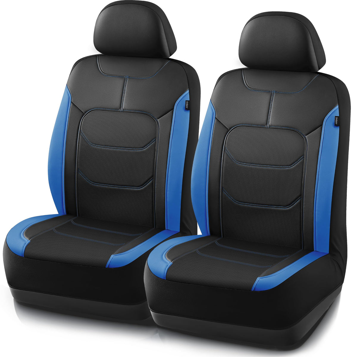 Road Comforts Premium Leather Front Seat Cover - Airbag-Compatible, Universal for Cars, SUVs, Trucks, and Vans - Blue