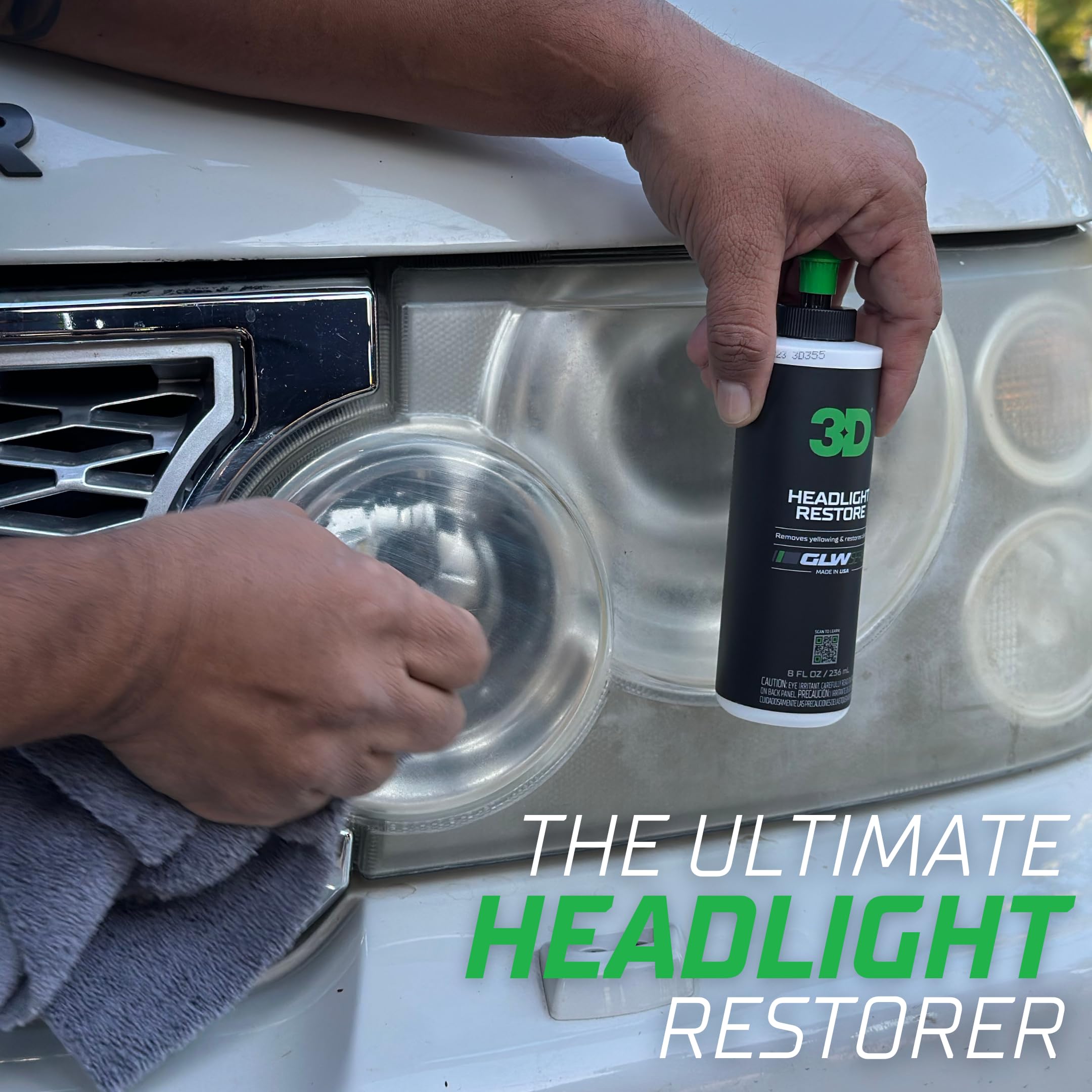 3D Headlight Restore Glw Series | Restores & Polishes Headlights | Removes Dullness, Yellowing And Oxidation | Crystal Clear Opt