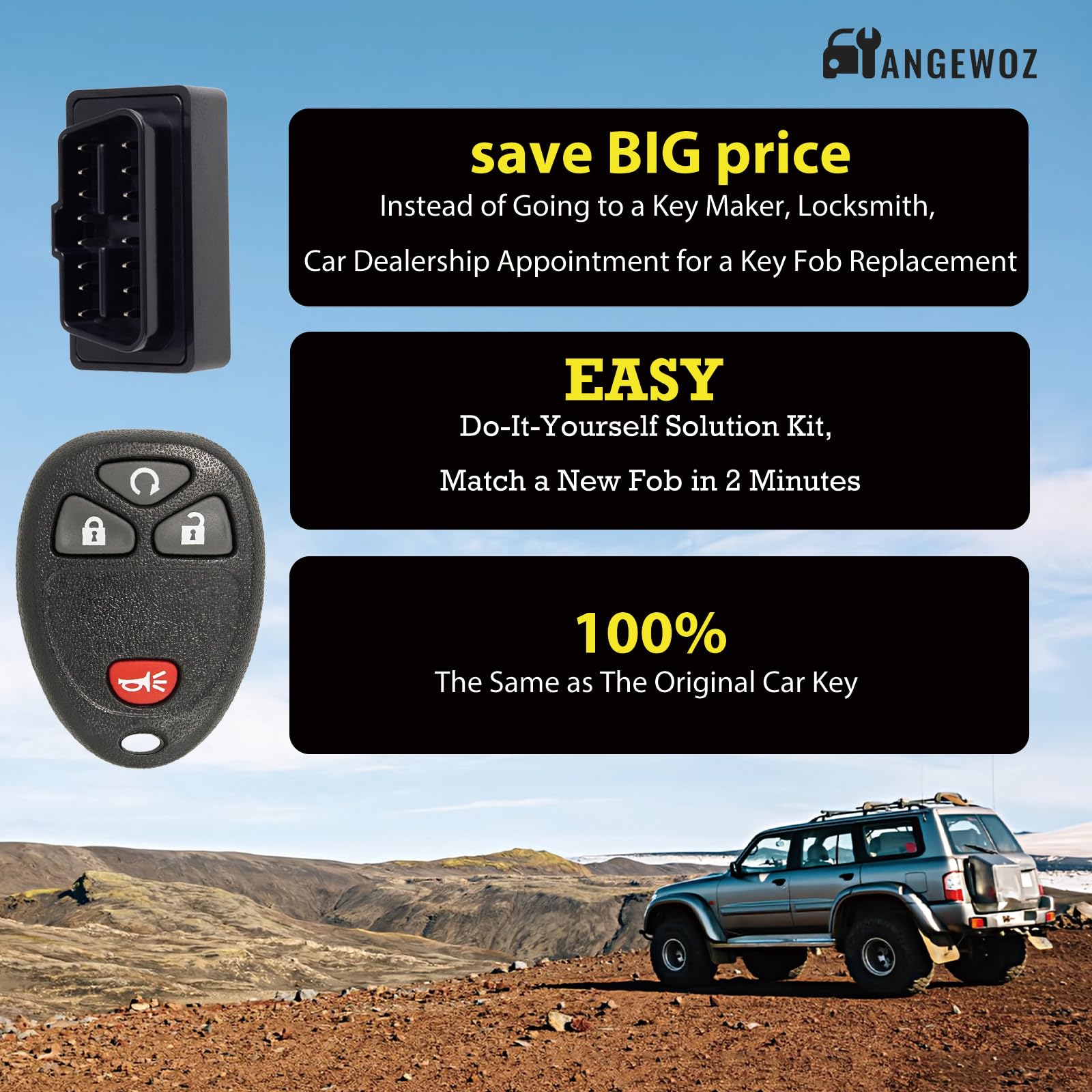 Keyless Entry Remote Kit for Chevy Silverado Avalanche Equinox Express Traverse GMC Yukon Sierra 1500 2500 3500 HD Acadia Savana