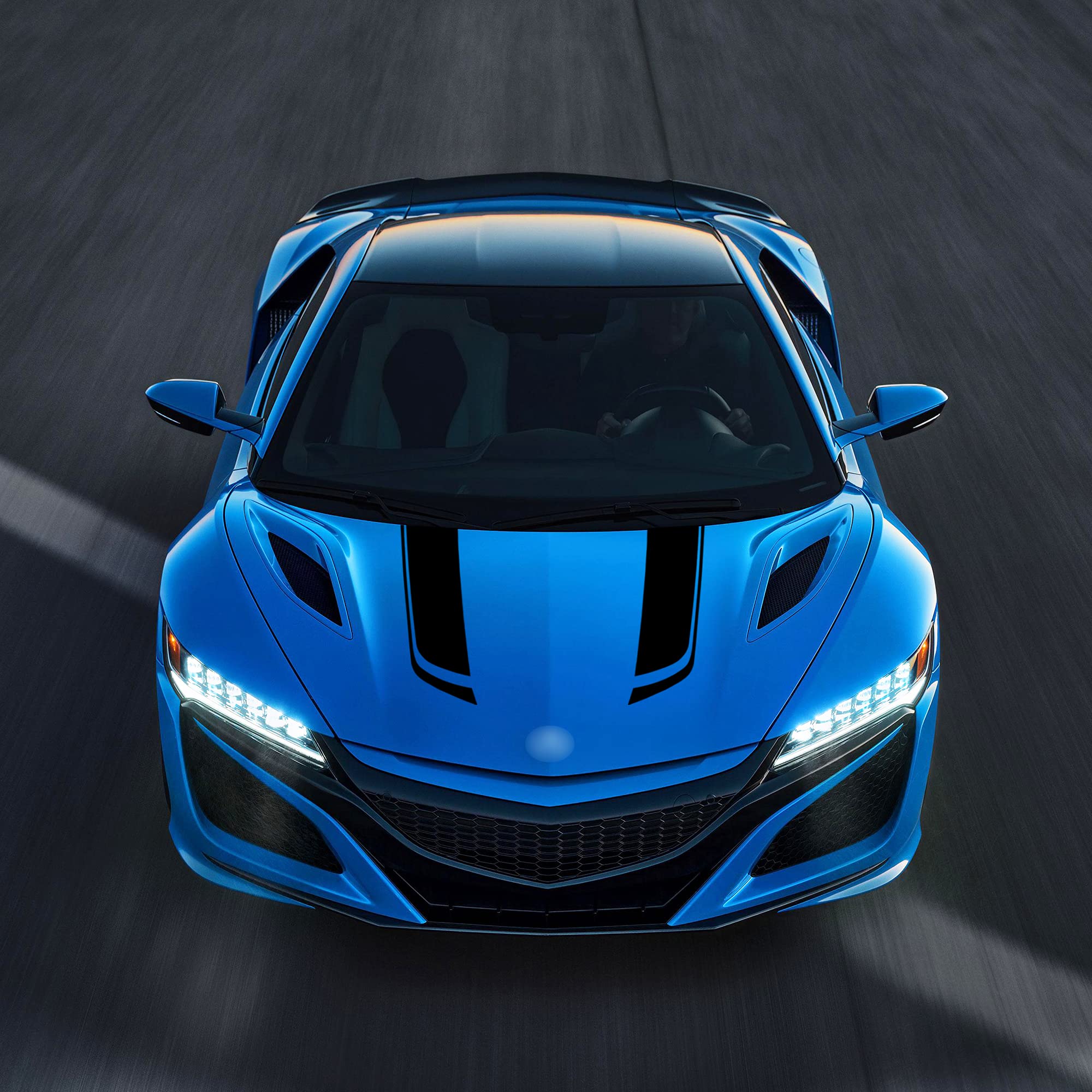 TOMALL 33'x 5.7' Car Hood Stripe Sticker for Car Auto Racing Sport Body Side Stripe Decal Skirt Roof Hood Bumper Stripe Decal Vinyl Modified Stripe Decal Decoration for Car (Black)