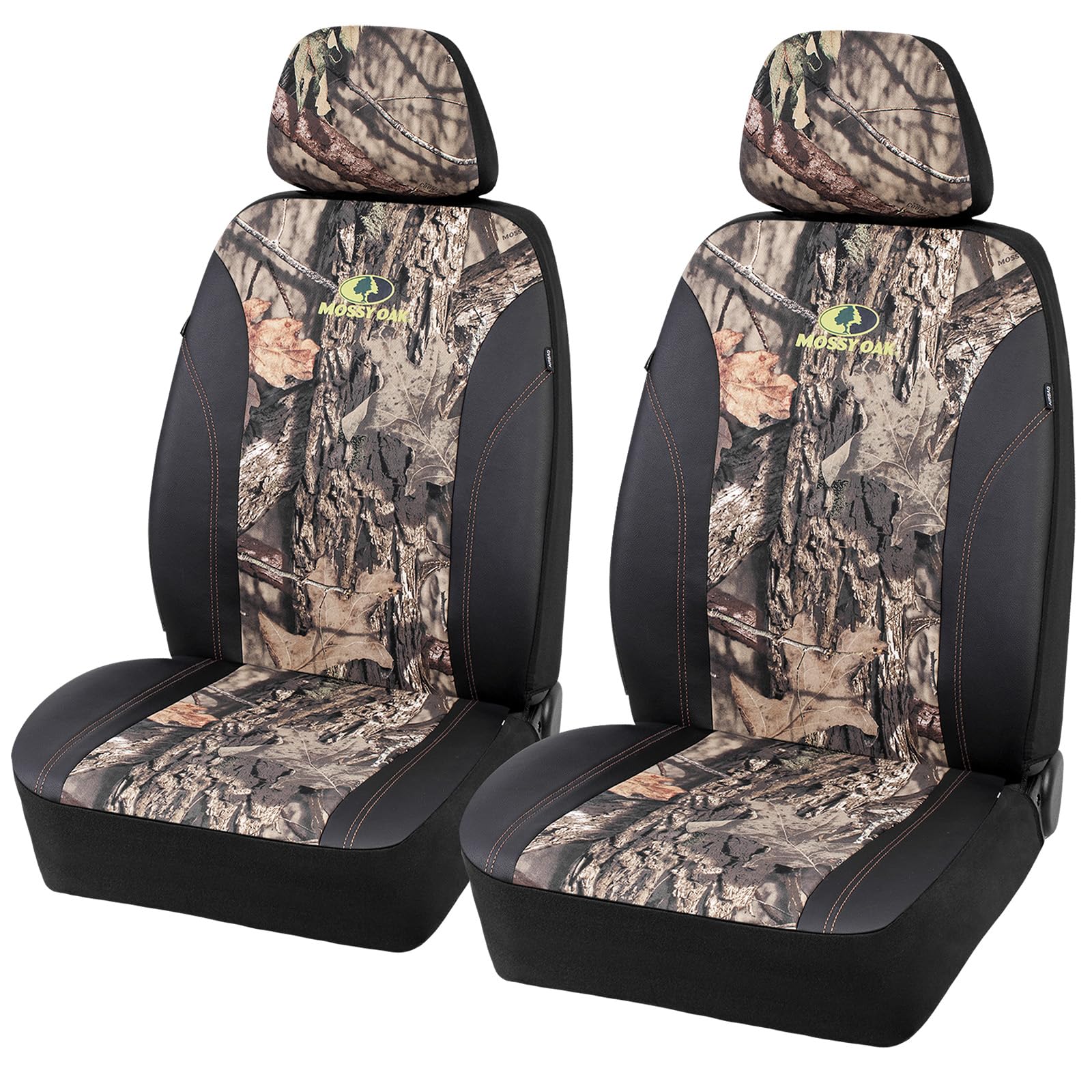 Mossy Oak Front Camo Seat Covers Low Back - Made With Premium Pvc & Canvas Fabric, Airbag Compatible, Universial Fit Most Bucket