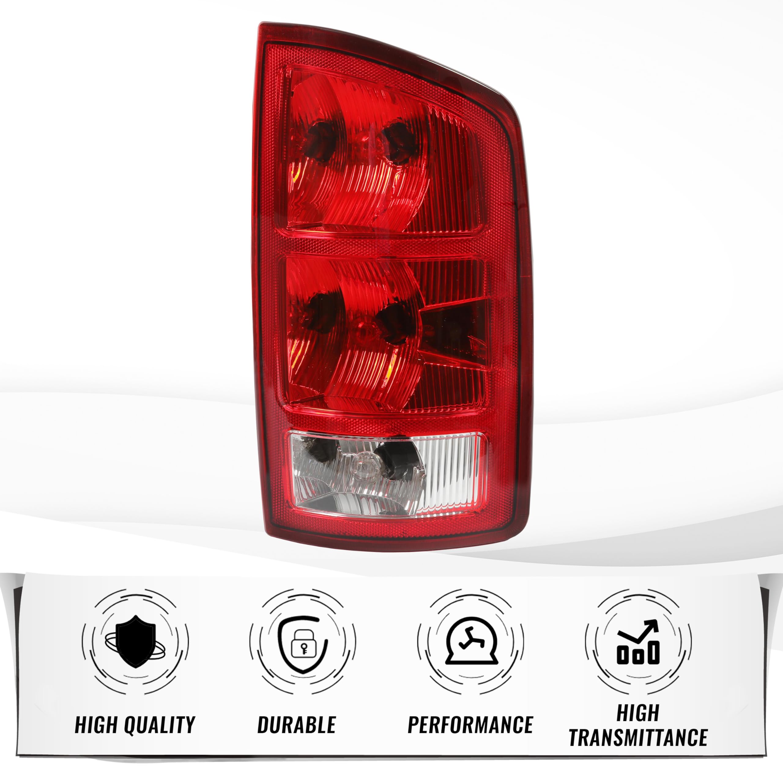 Hecasa Tail Light Compatible With 02-06 Dodge Ram 1500/03-06 Dodge Ram 2500 3500 Taillight Lamp Signal Brake Lamp W/Bulbs And Wi