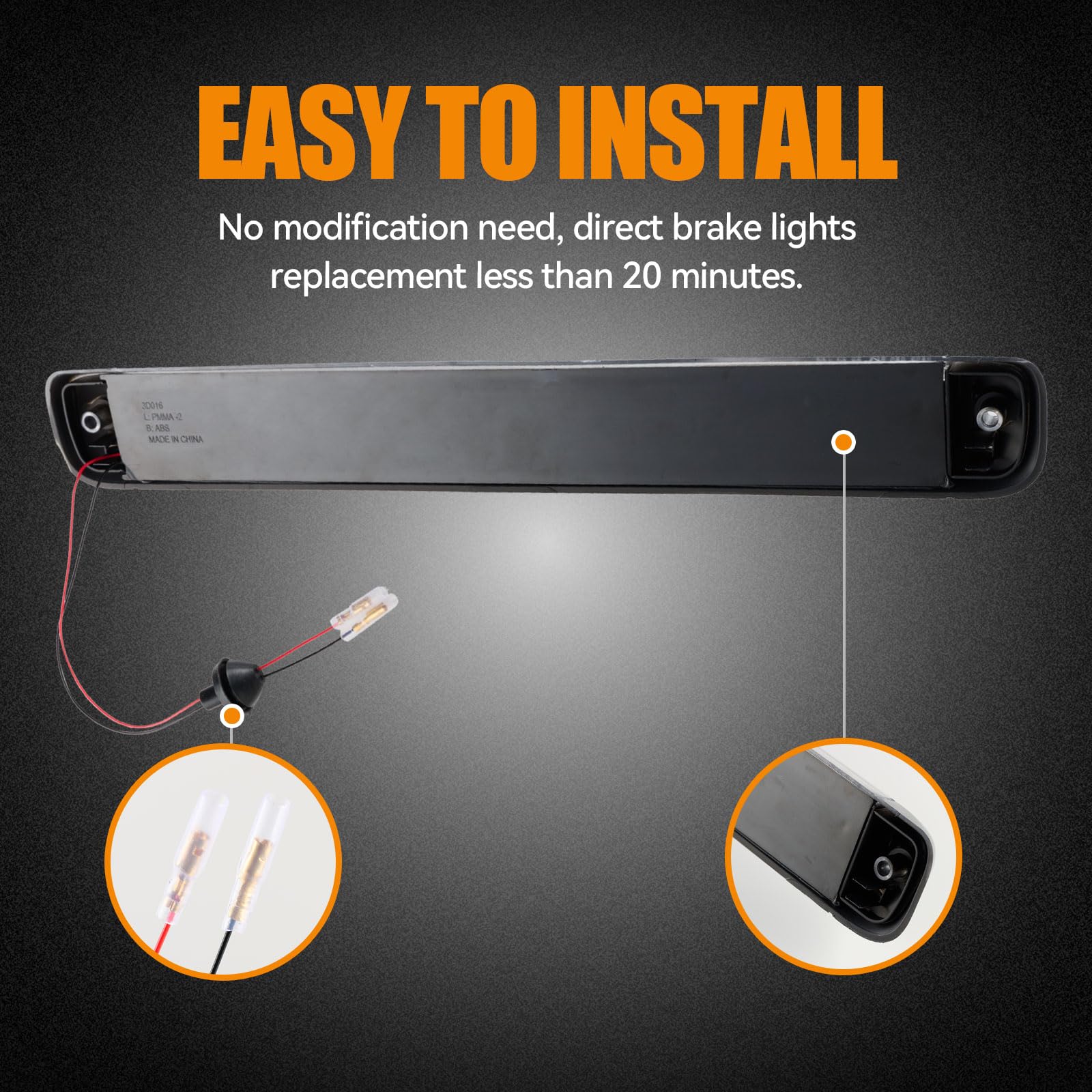 Cxdar Third 3Rd Brake Light Led For 1992-1999 Chevy C/K Suburban Blazer Tahoe/Gmc Yukon Jimmy/Hummer H2/ Bravada High Mount Rear